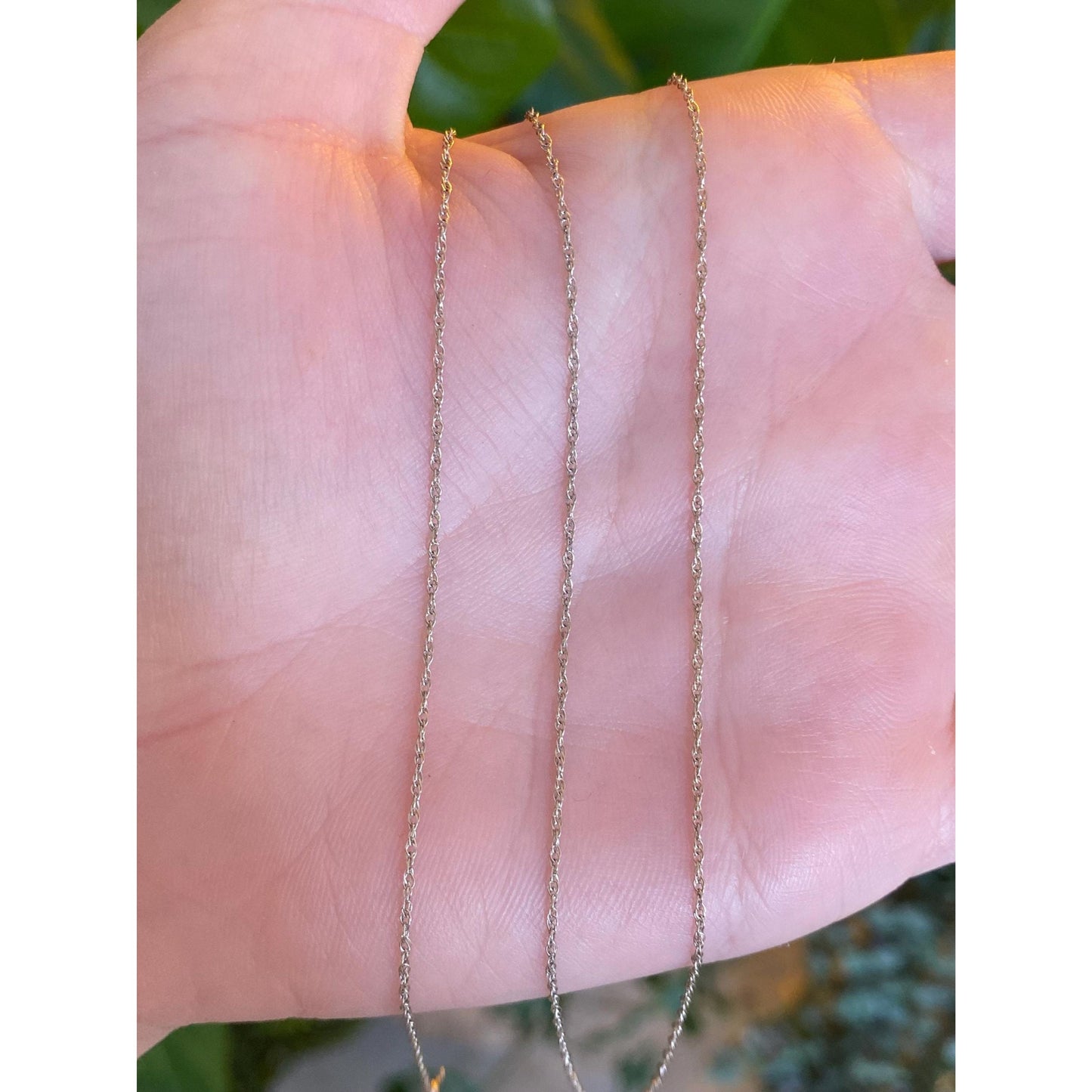 Vintage Solid 14k White Gold Dainty Chain Necklace - 18.25 inches