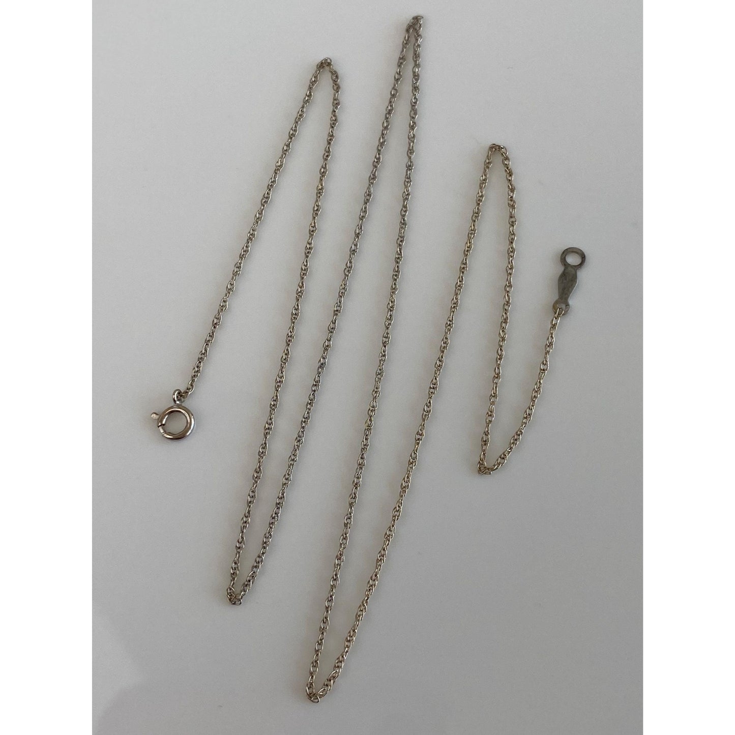 Vintage Solid 14k White Gold Dainty Chain Necklace - 18.25 inches