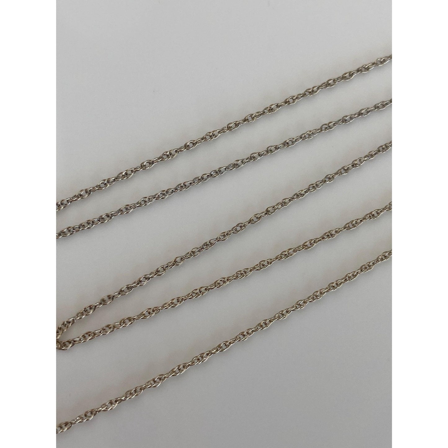 Vintage Solid 14k White Gold Dainty Chain Necklace - 18.25 inches