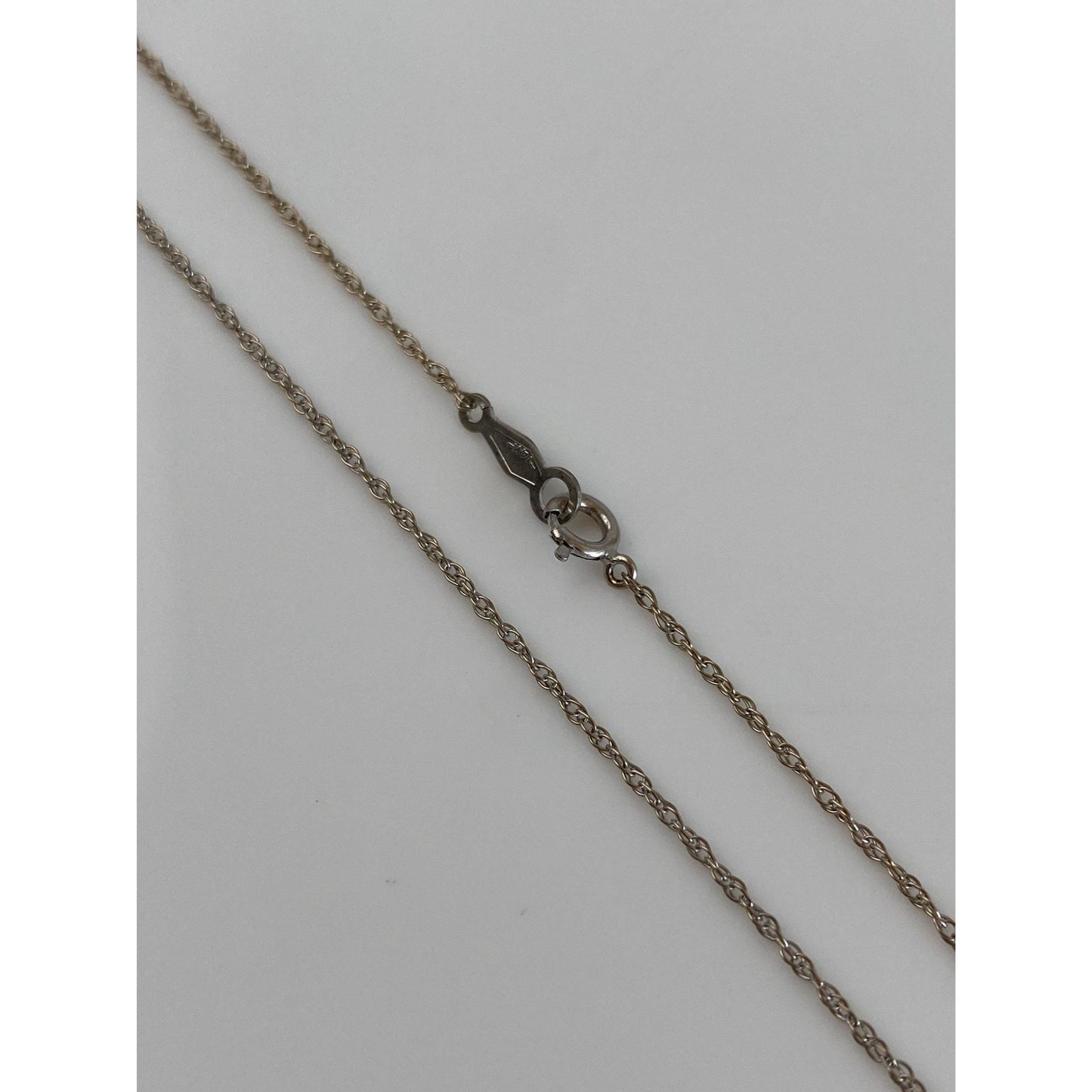 Vintage Solid 14k White Gold Dainty Chain Necklace - 18.25 inches