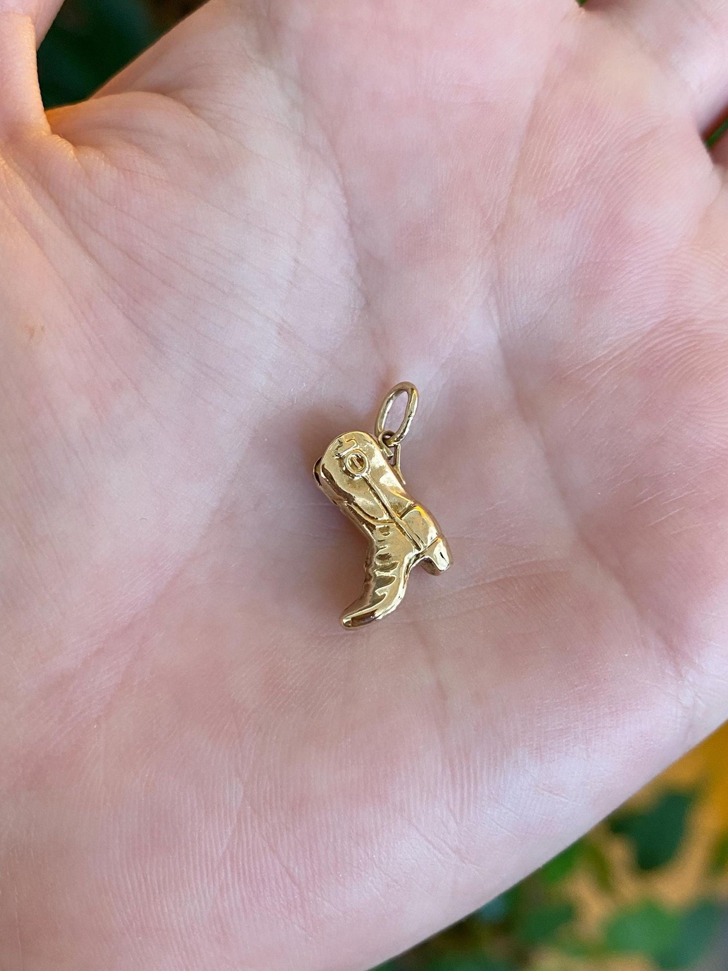Vintage Solid 12k Yellow Cowboy Boot Charm