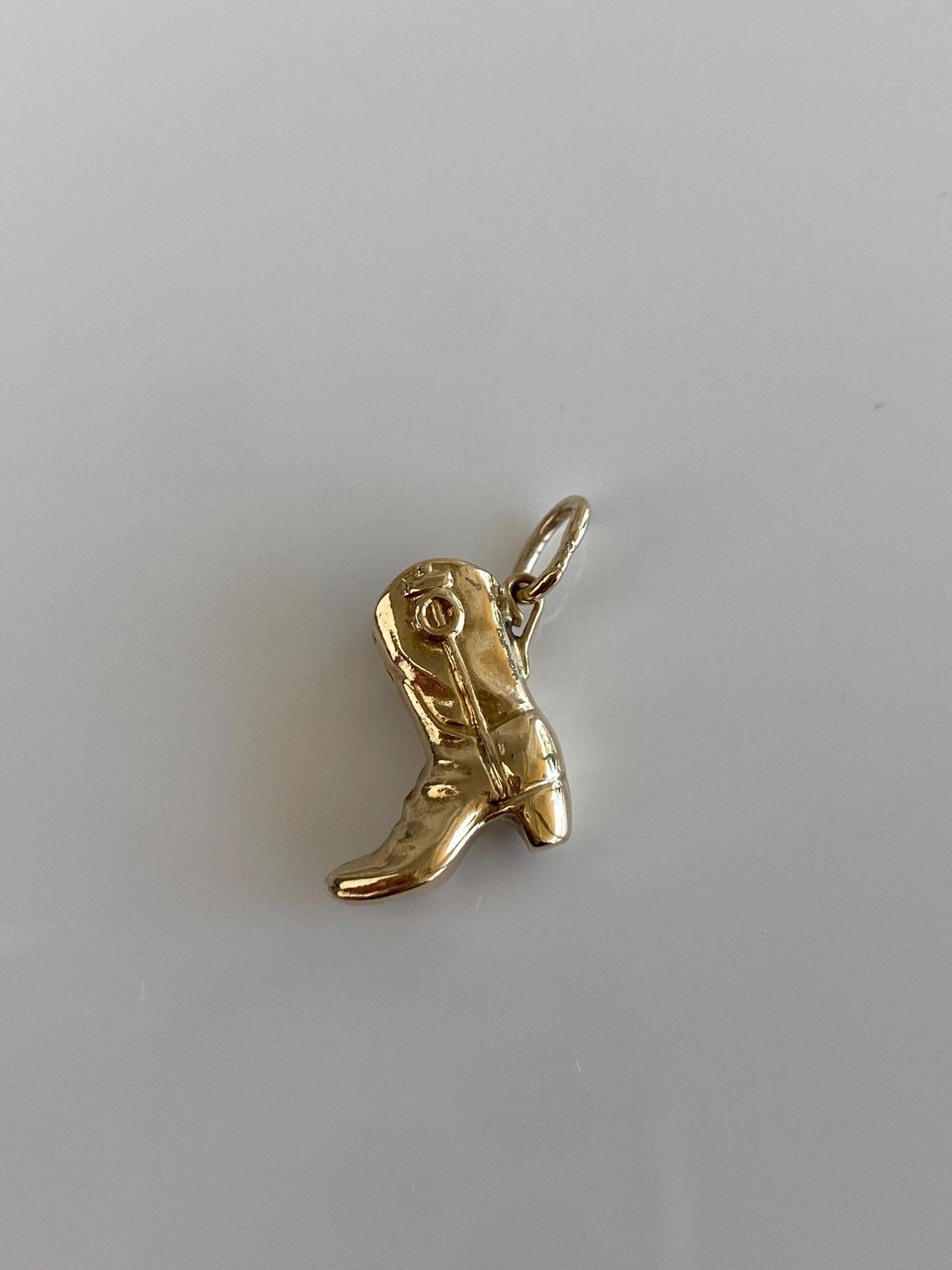Vintage Solid 12k Yellow Cowboy Boot Charm