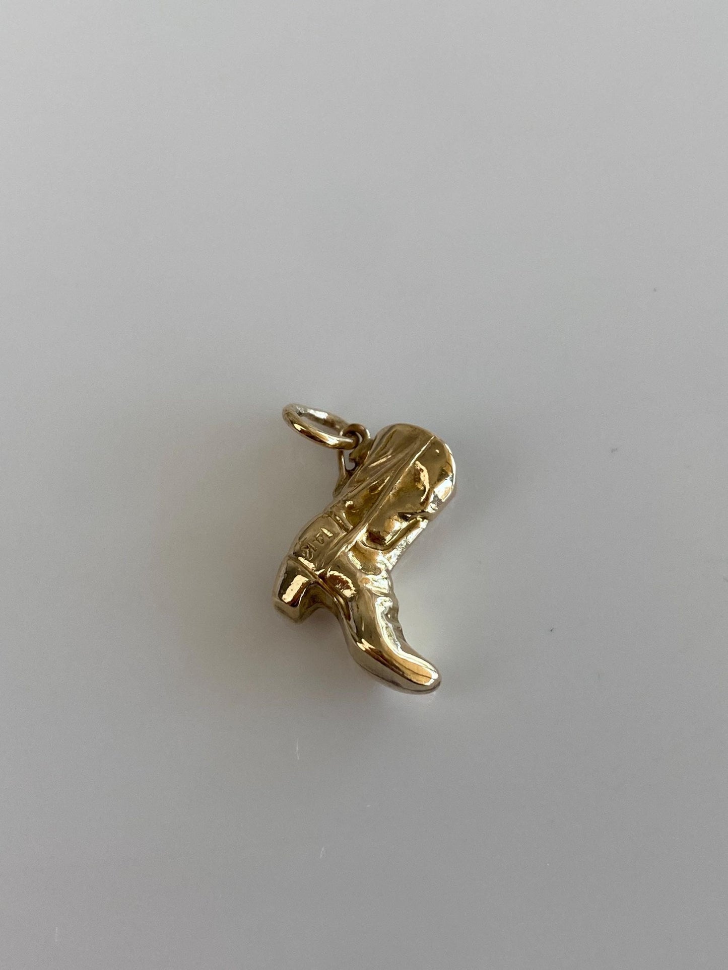 Vintage Solid 12k Yellow Cowboy Boot Charm