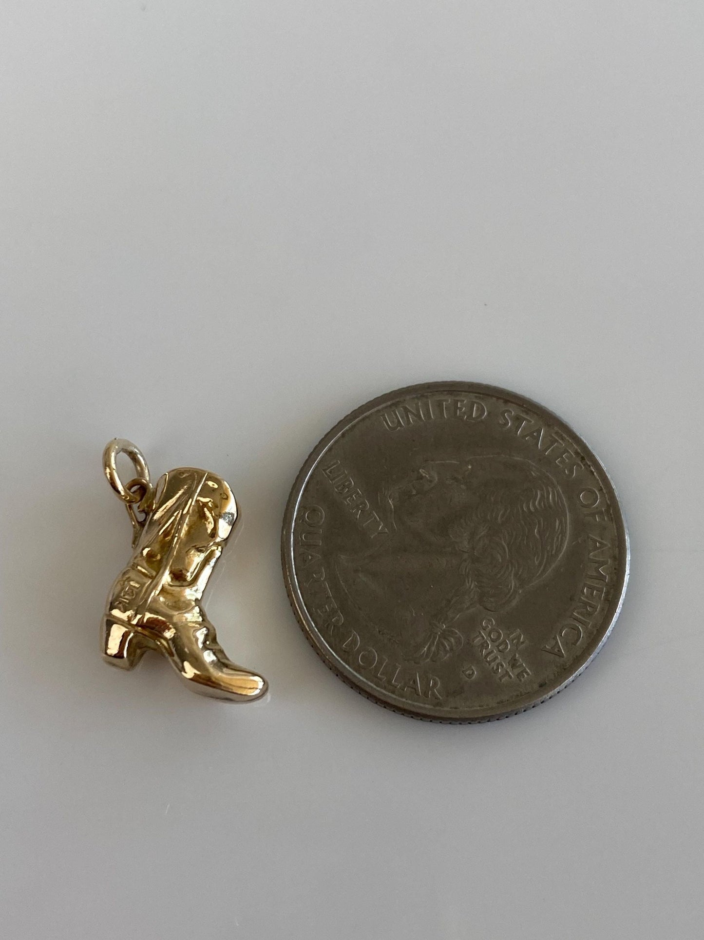 Vintage Solid 12k Yellow Cowboy Boot Charm