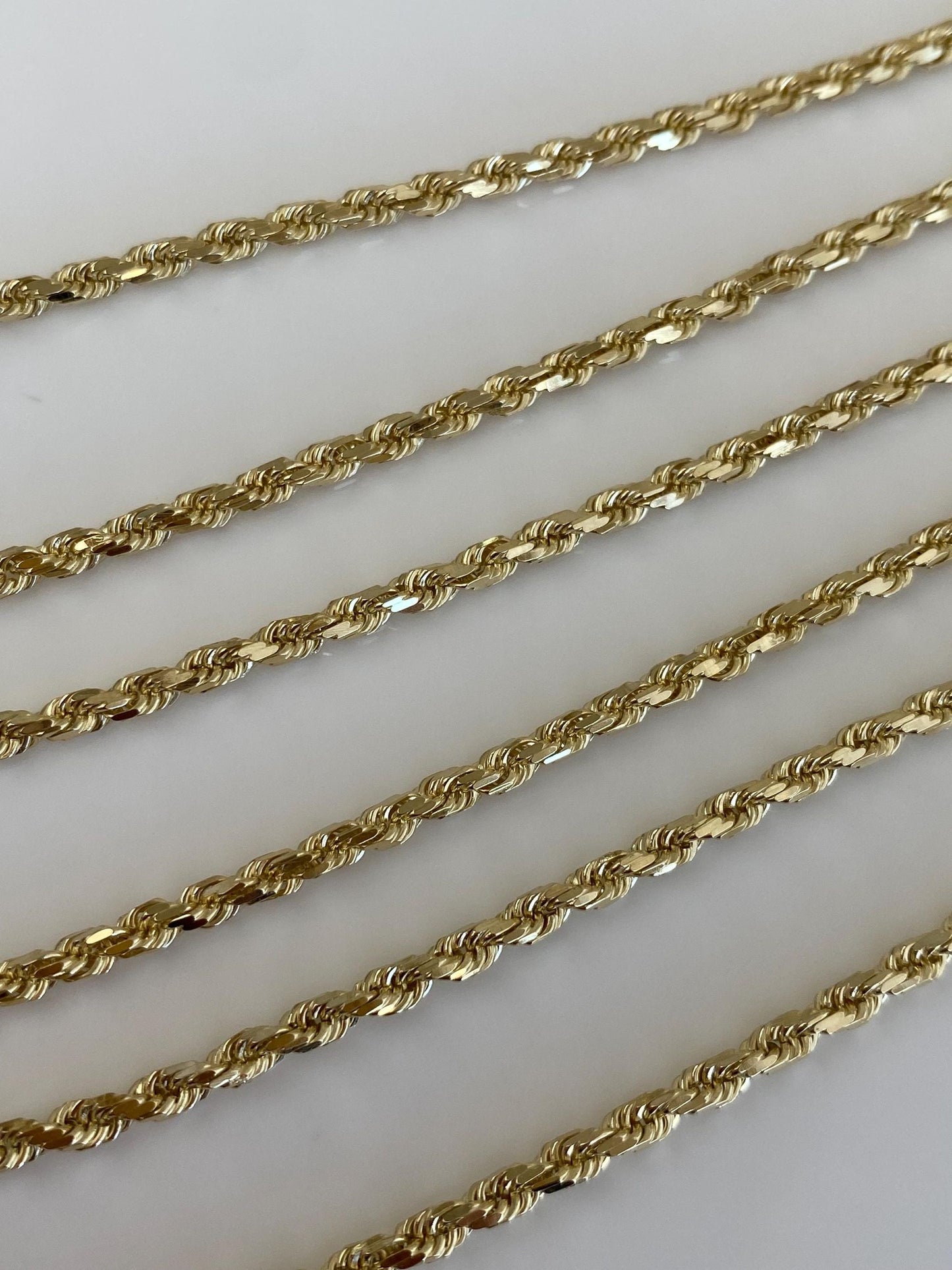 Vintage Solid 14k Yellow Gold Rope Chain Necklace - 24 inches