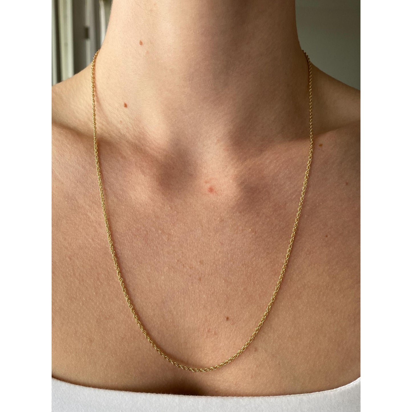 Vintage Solid 14k Yellow Gold Chain Necklace - 22.25 inches
