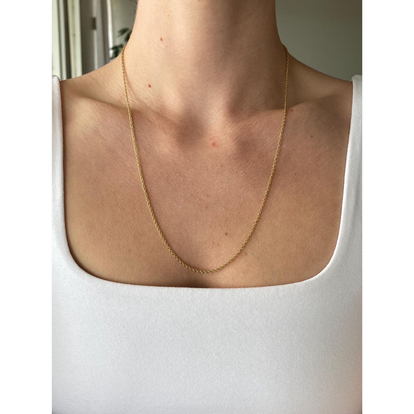 Vintage Solid 14k Yellow Gold Chain Necklace - 22.25 inches