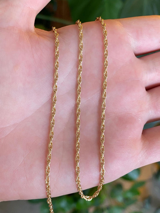 Vintage Solid 14k Yellow Gold Chain Necklace - 20 inches