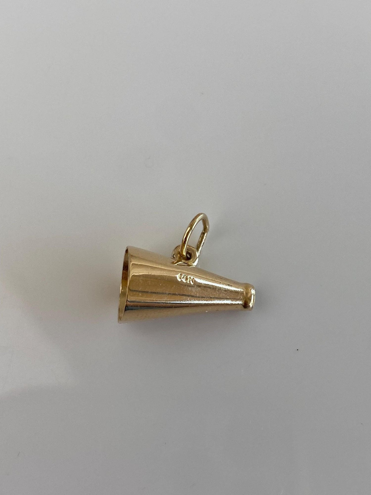 Vintage Solid 14k Yellow Gold Cheer Megaphone Charm