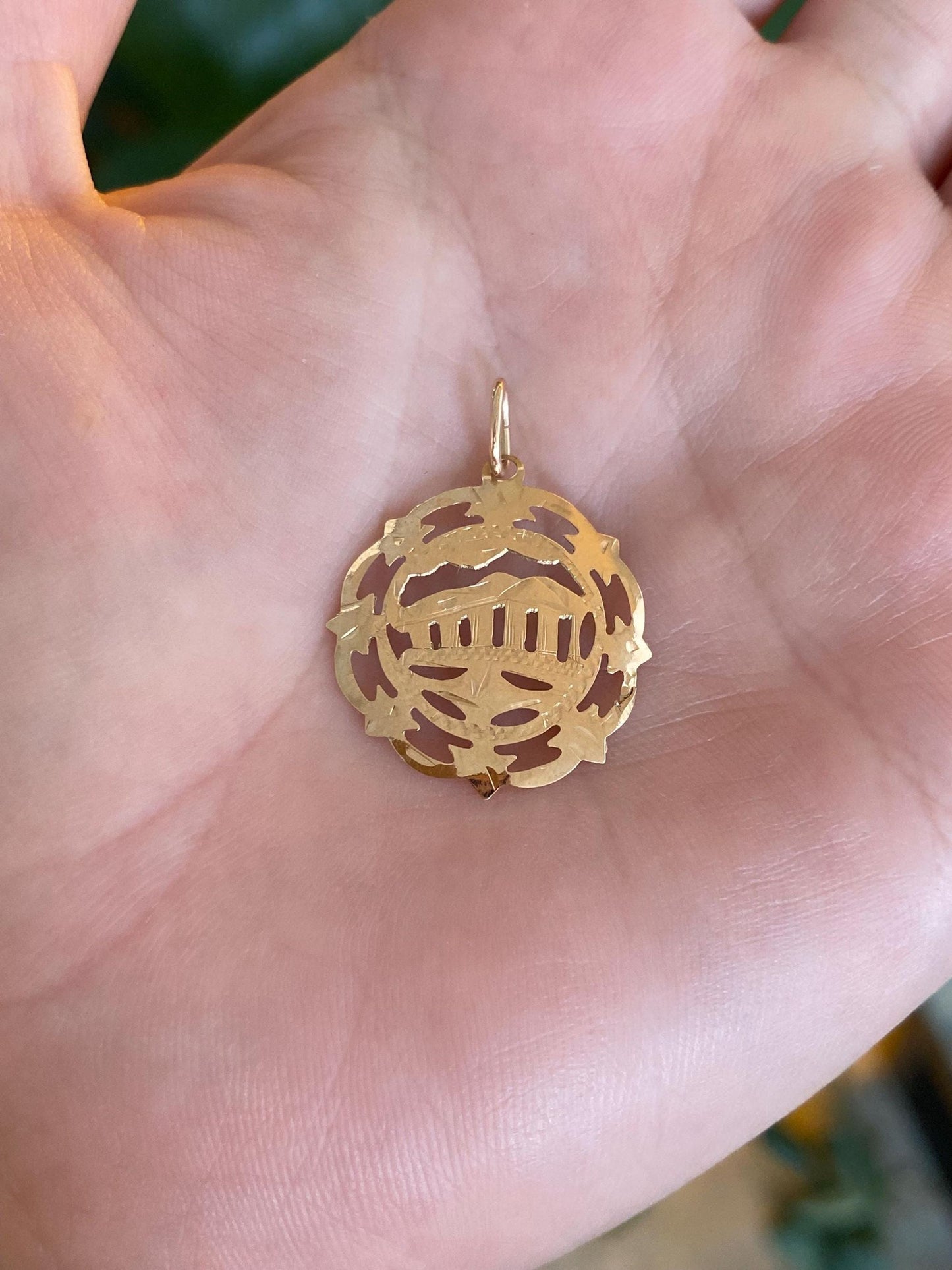 Vintage Solid 12k Rose Gold Building Charm