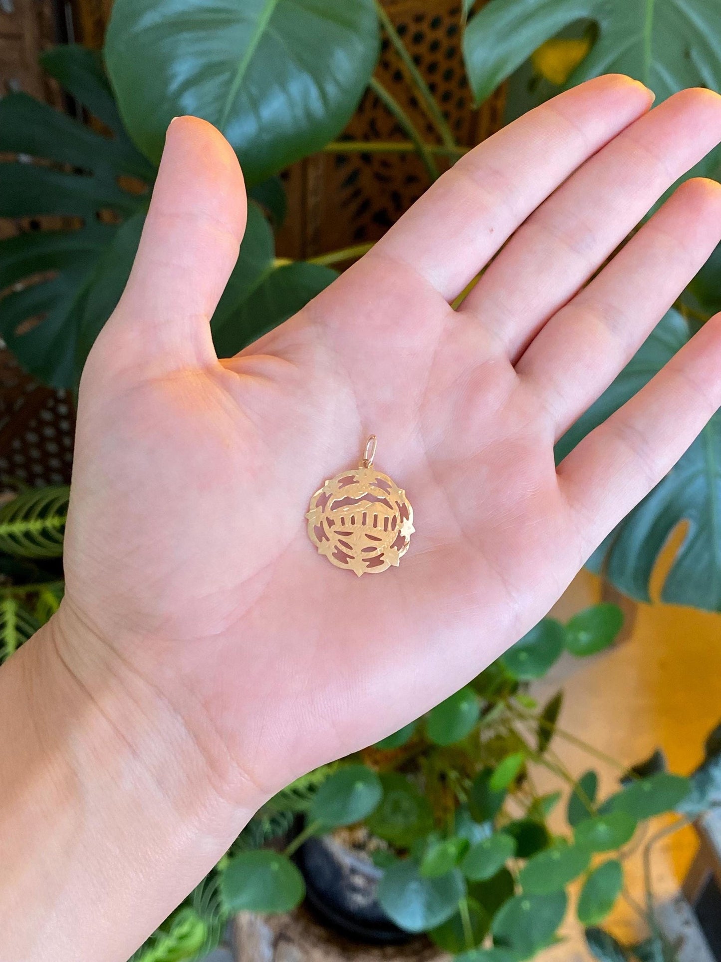 Vintage Solid 12k Rose Gold Building Charm