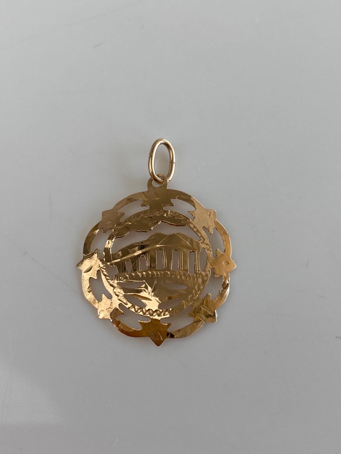 Vintage Solid 12k Rose Gold Building Charm
