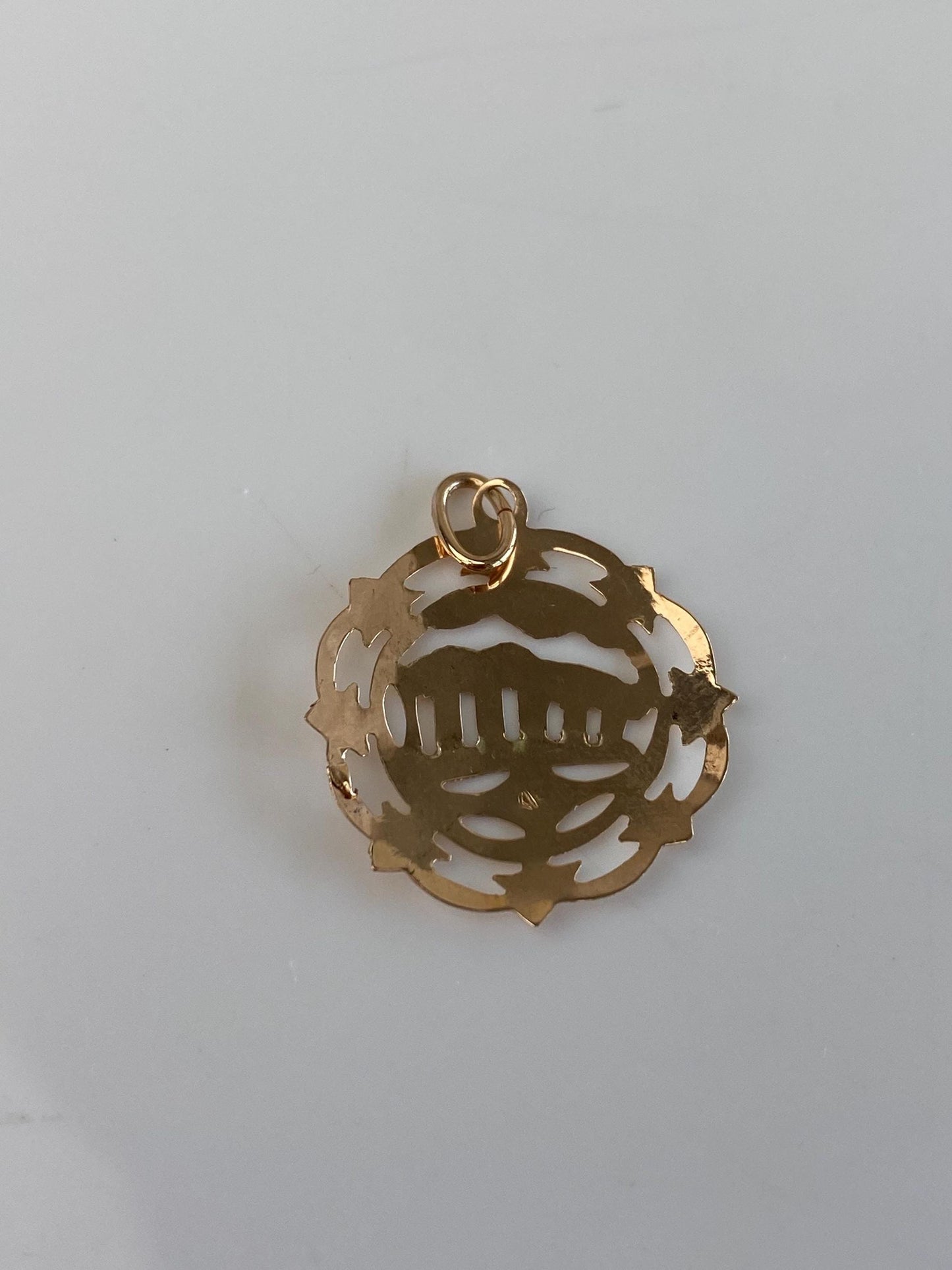 Vintage Solid 12k Rose Gold Building Charm