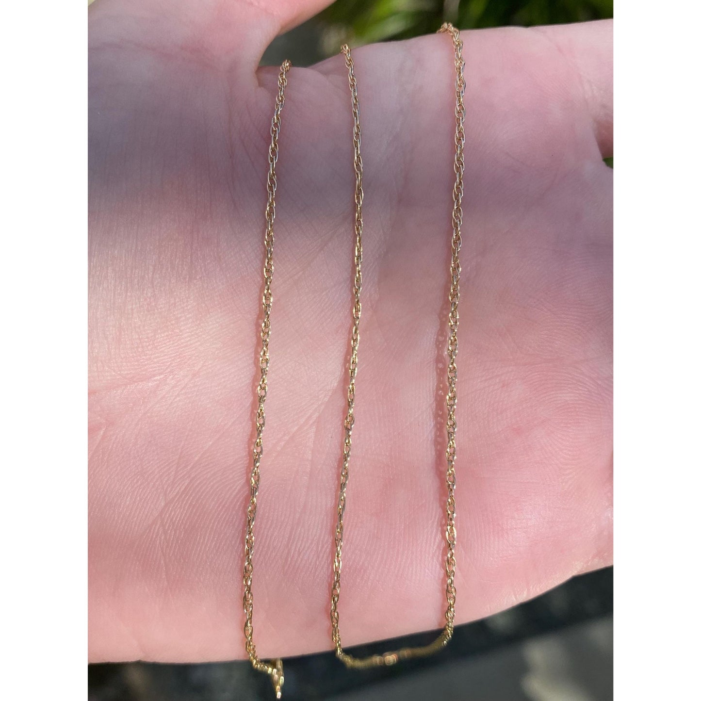 Vintage Solid 14k Yellow Gold Dainty Chain Necklace - 21 inches