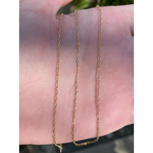 Vintage Solid 14k Yellow Gold Dainty Chain Necklace - 21 inches