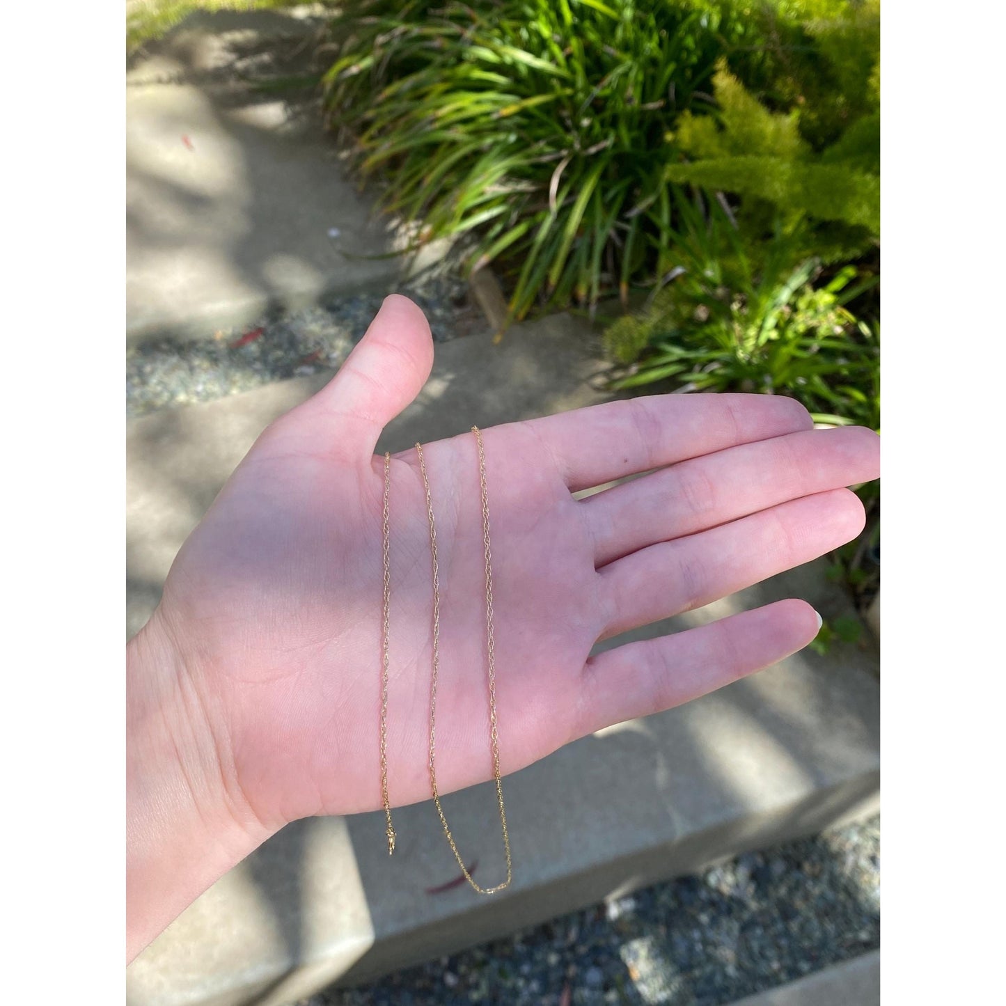 Vintage Solid 14k Yellow Gold Dainty Chain Necklace - 21 inches