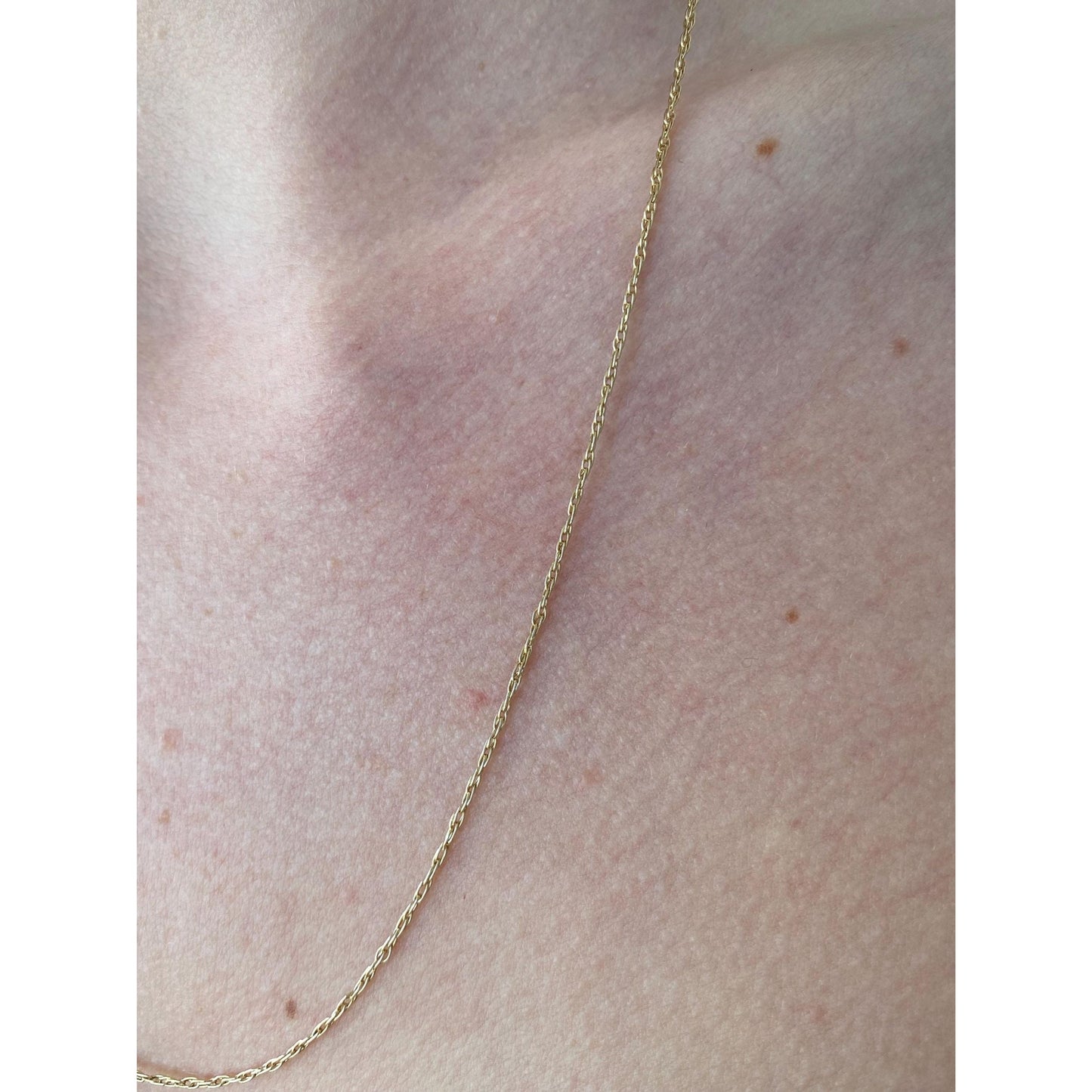 Vintage Solid 14k Yellow Gold Dainty Chain Necklace - 21 inches
