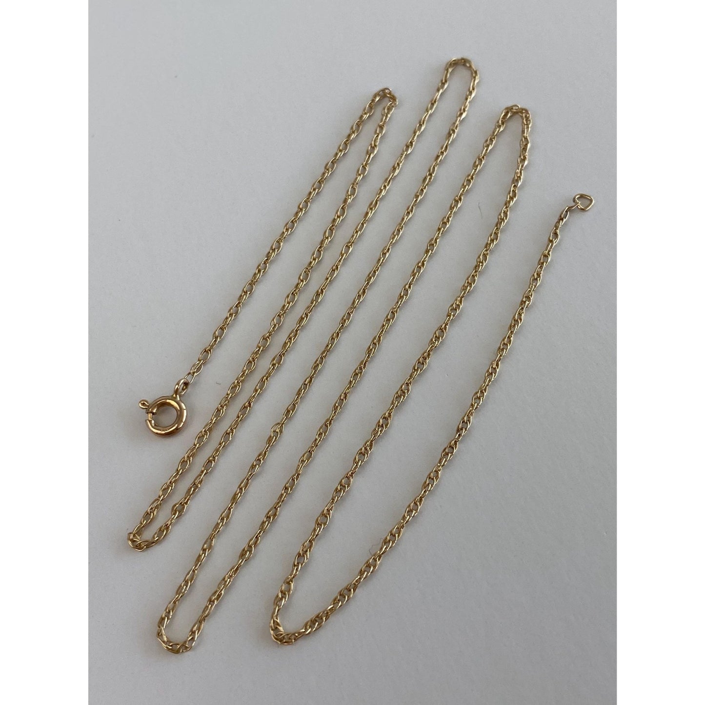 Vintage Solid 14k Yellow Gold Dainty Chain Necklace - 21 inches