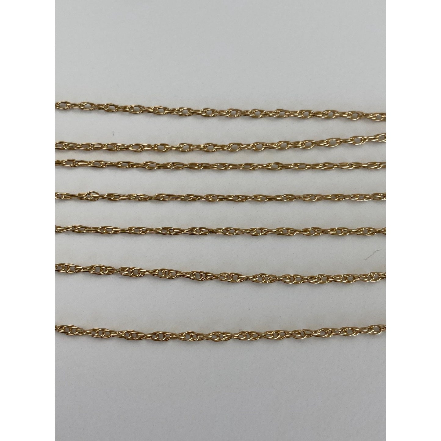 Vintage Solid 14k Yellow Gold Dainty Chain Necklace - 21 inches