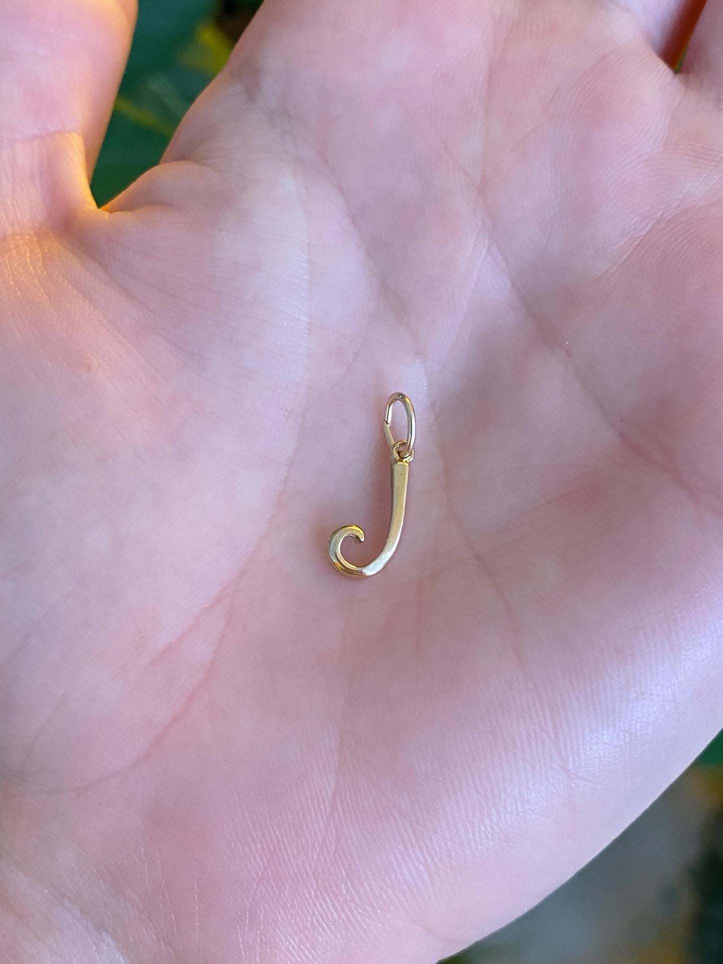 Vintage Solid 14k Yellow Gold Initial 'J' Charm