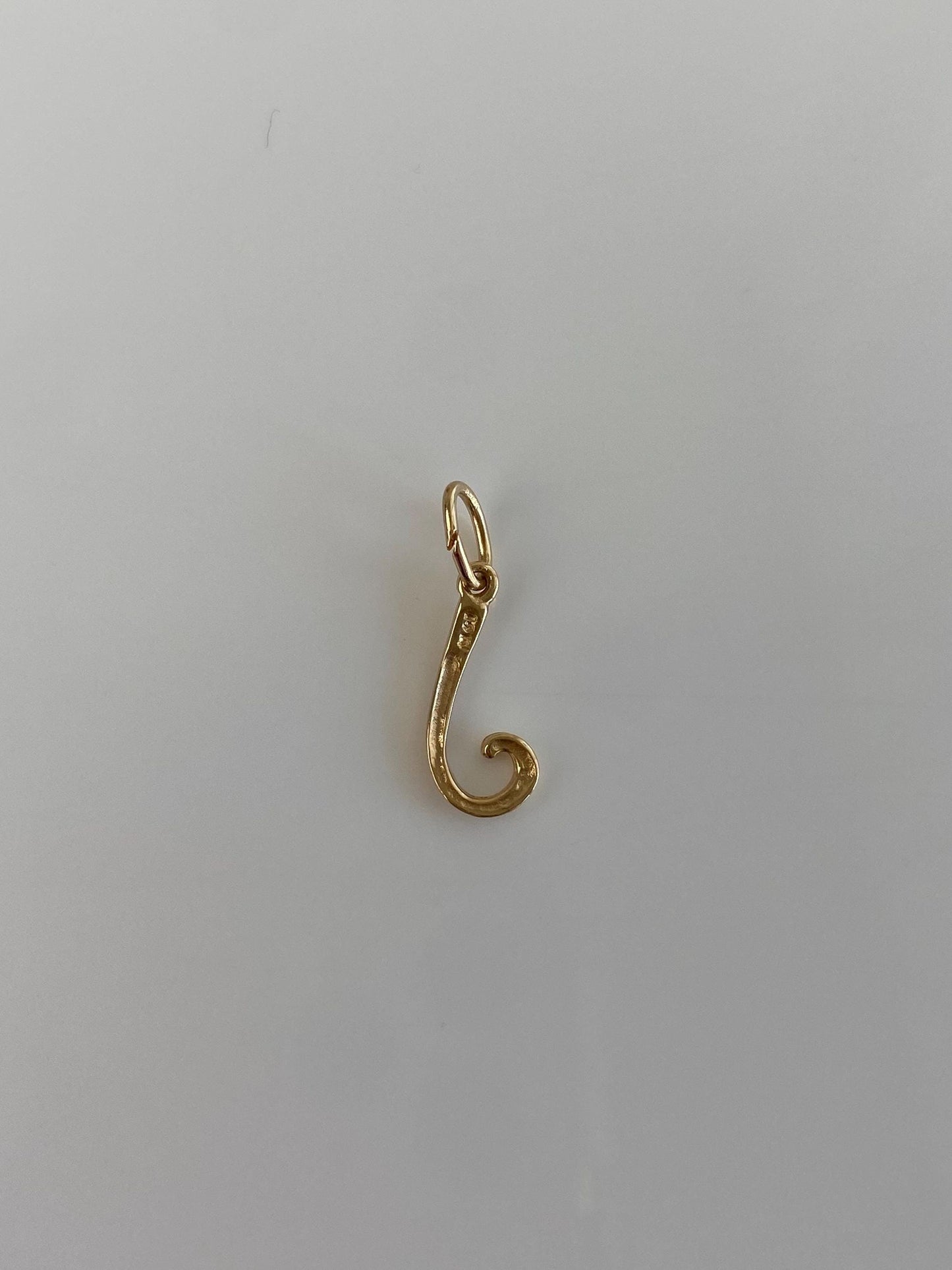 Vintage Solid 14k Yellow Gold Initial 'J' Charm