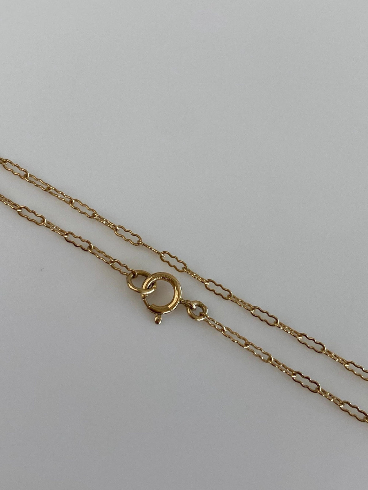 Vintage Solid 14k Yellow Gold Dainty Fancy Elongated Chain Bracelet - 6.5 inches