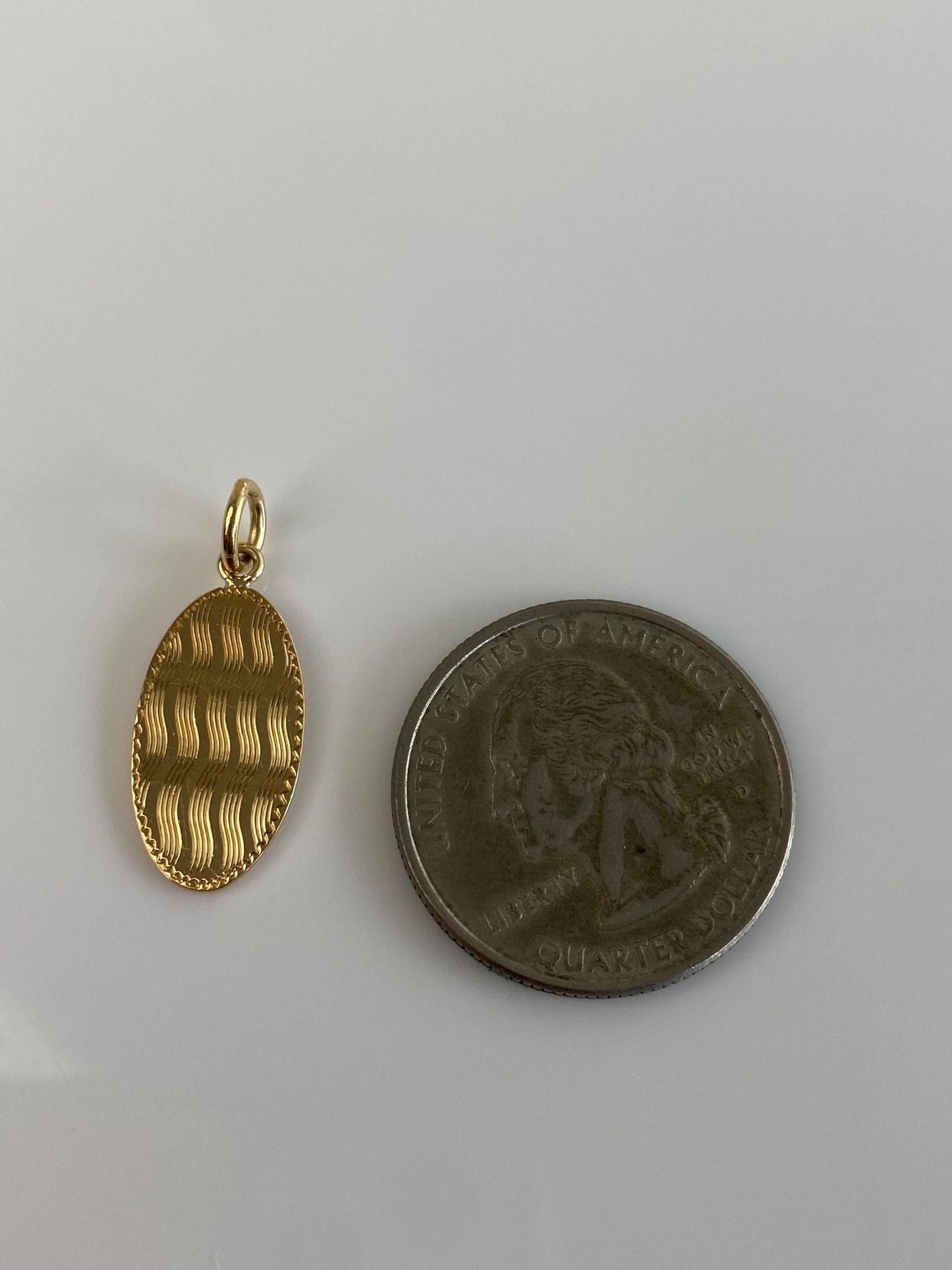 Vintage Solid 18k Yellow Gold Design Cufflink Conversion Charm