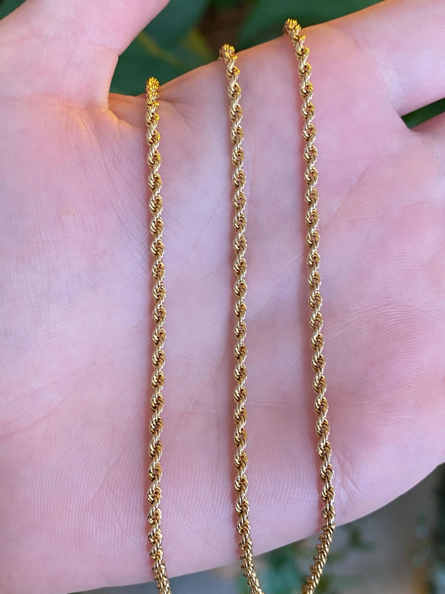 Vintage Solid 14k Yellow Gold Rope Chain Necklace - 21.75 inches