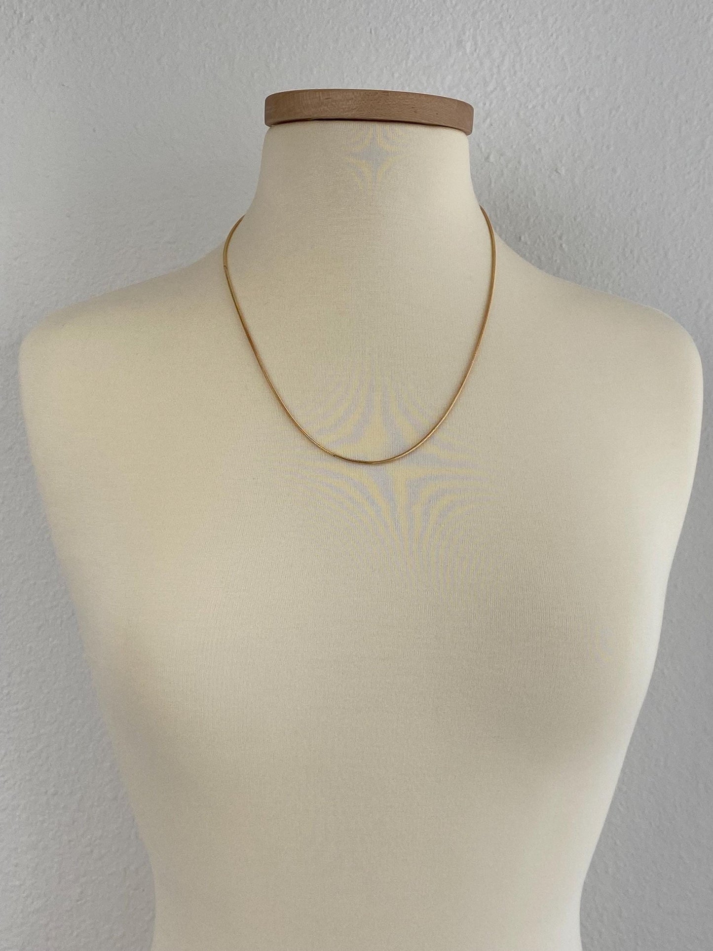 Vintage Solid 14k Yellow Gold Snake Chain Necklace - 22.5 inches