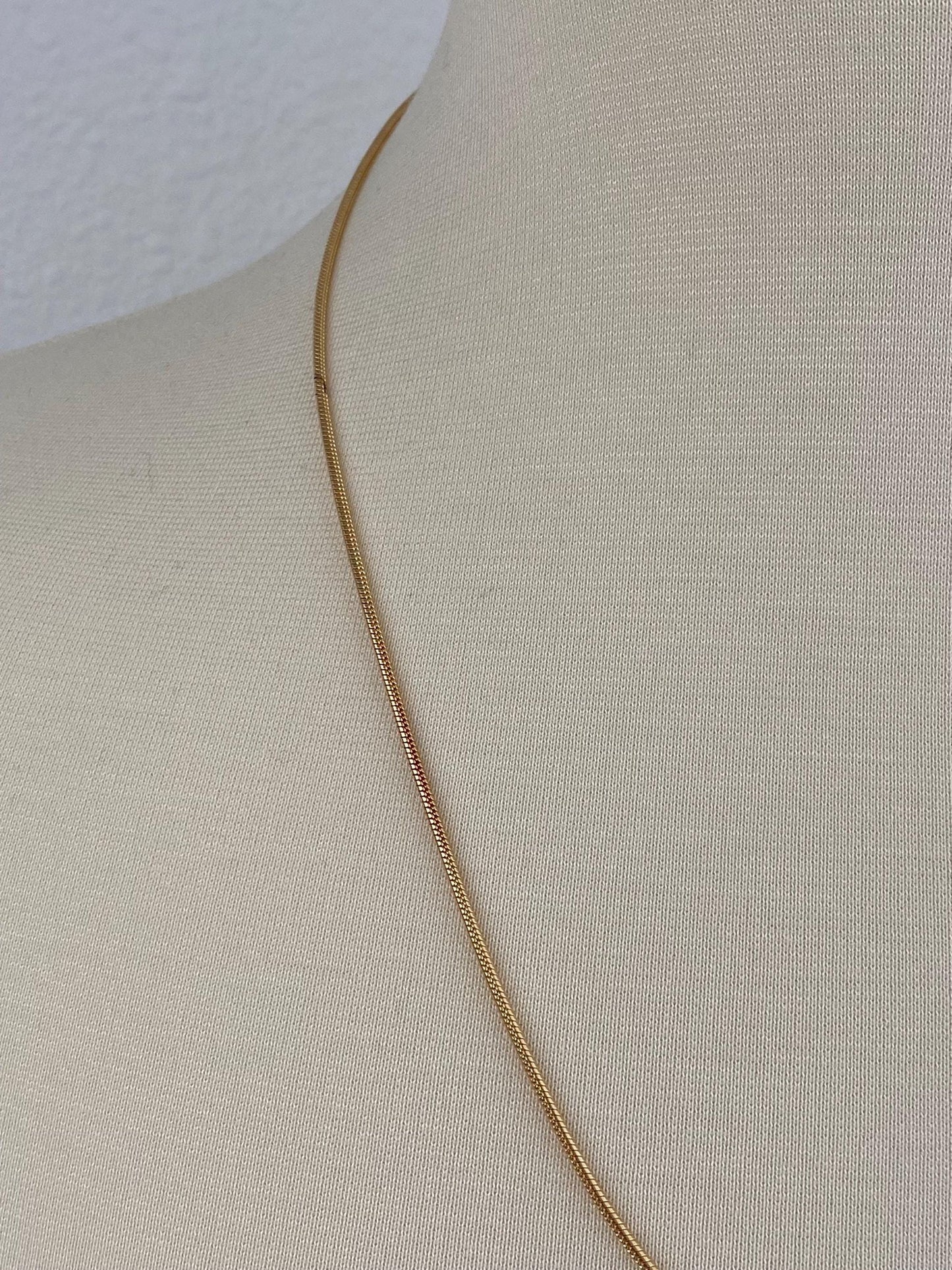 Vintage Solid 14k Yellow Gold Snake Chain Necklace - 22.5 inches