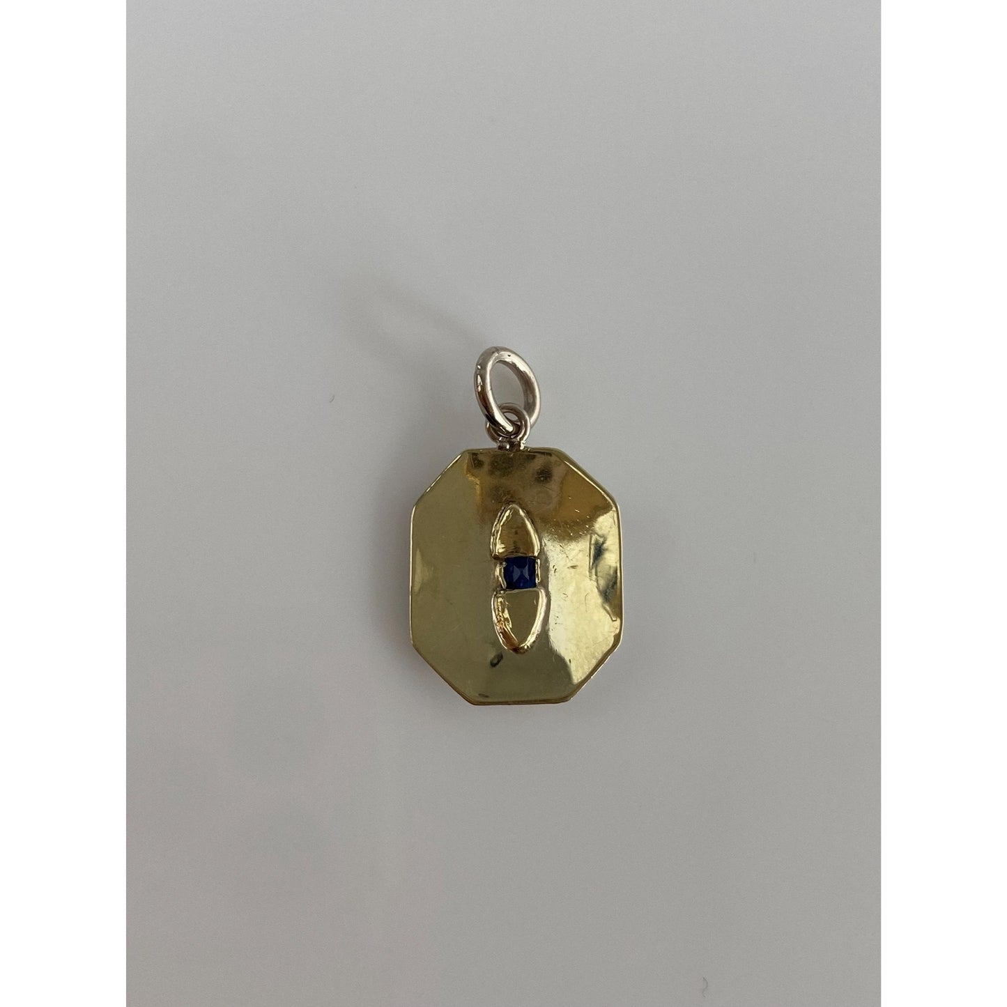 Vintage Solid Platinum & 14k Yellow Gold Sapphire Cufflink Conversion Charm