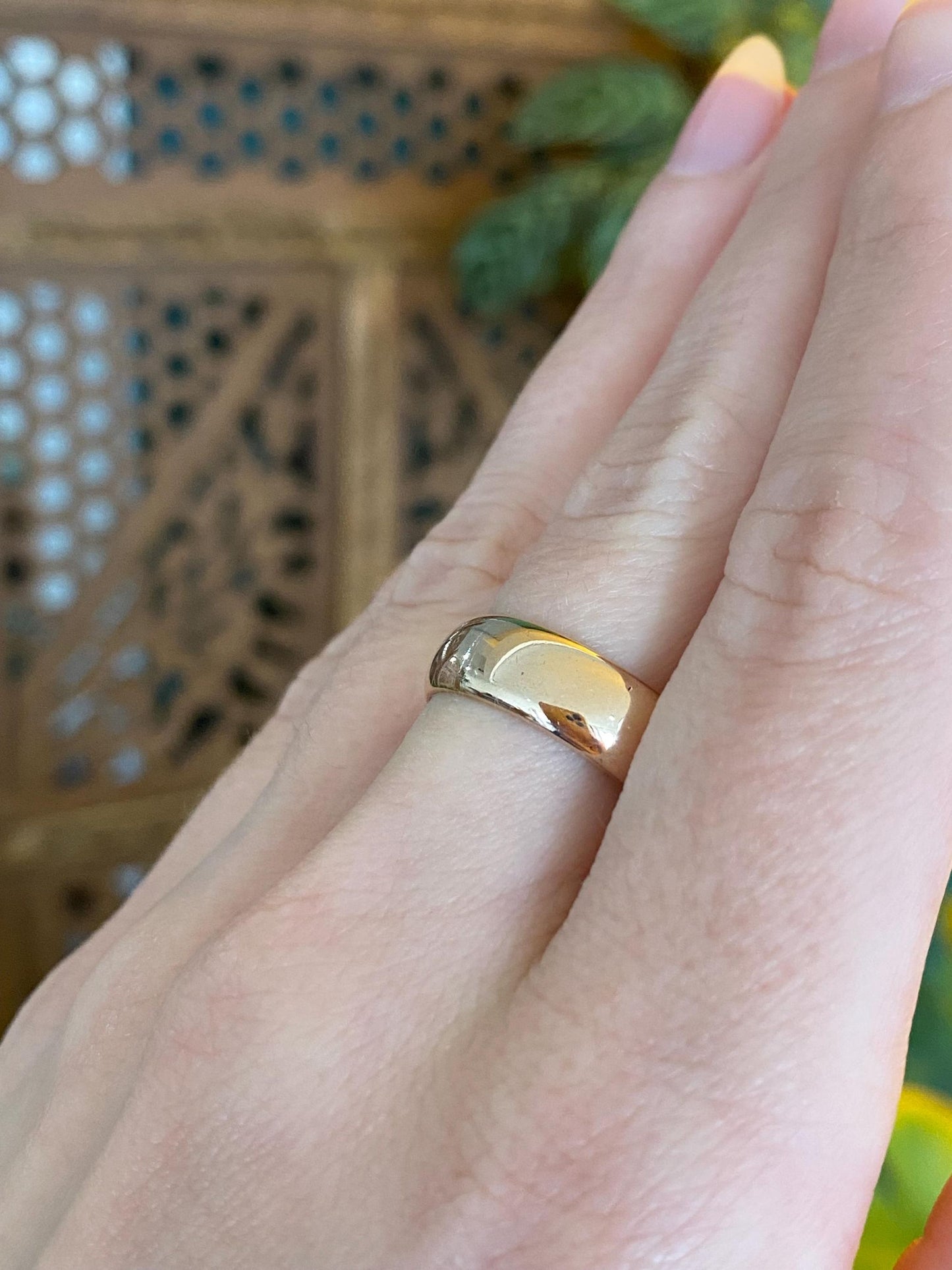 Vintage Solid 10k Rosey Gold Ring Band - Size 7.75