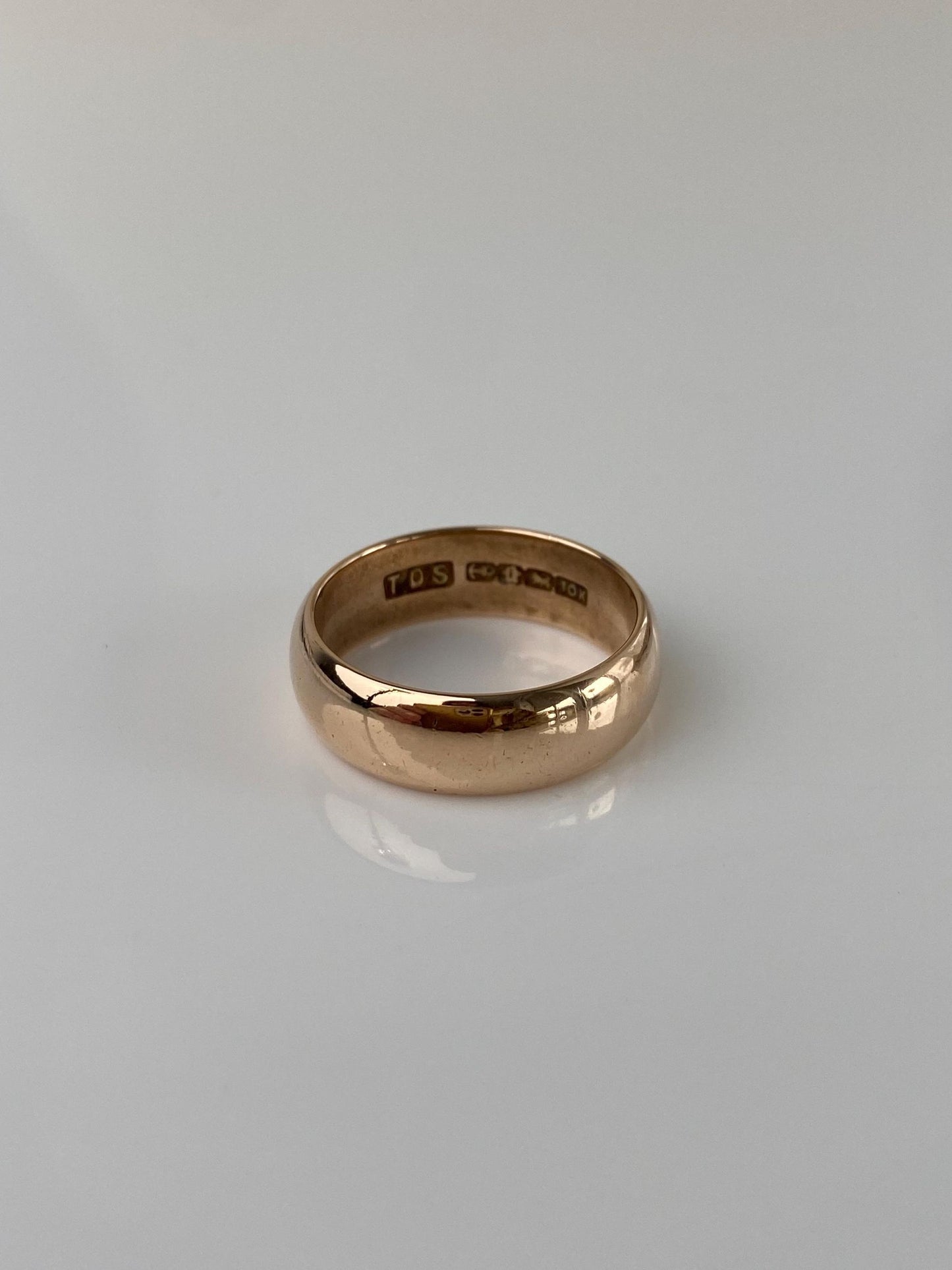 Vintage Solid 10k Rosey Gold Ring Band - Size 7.75