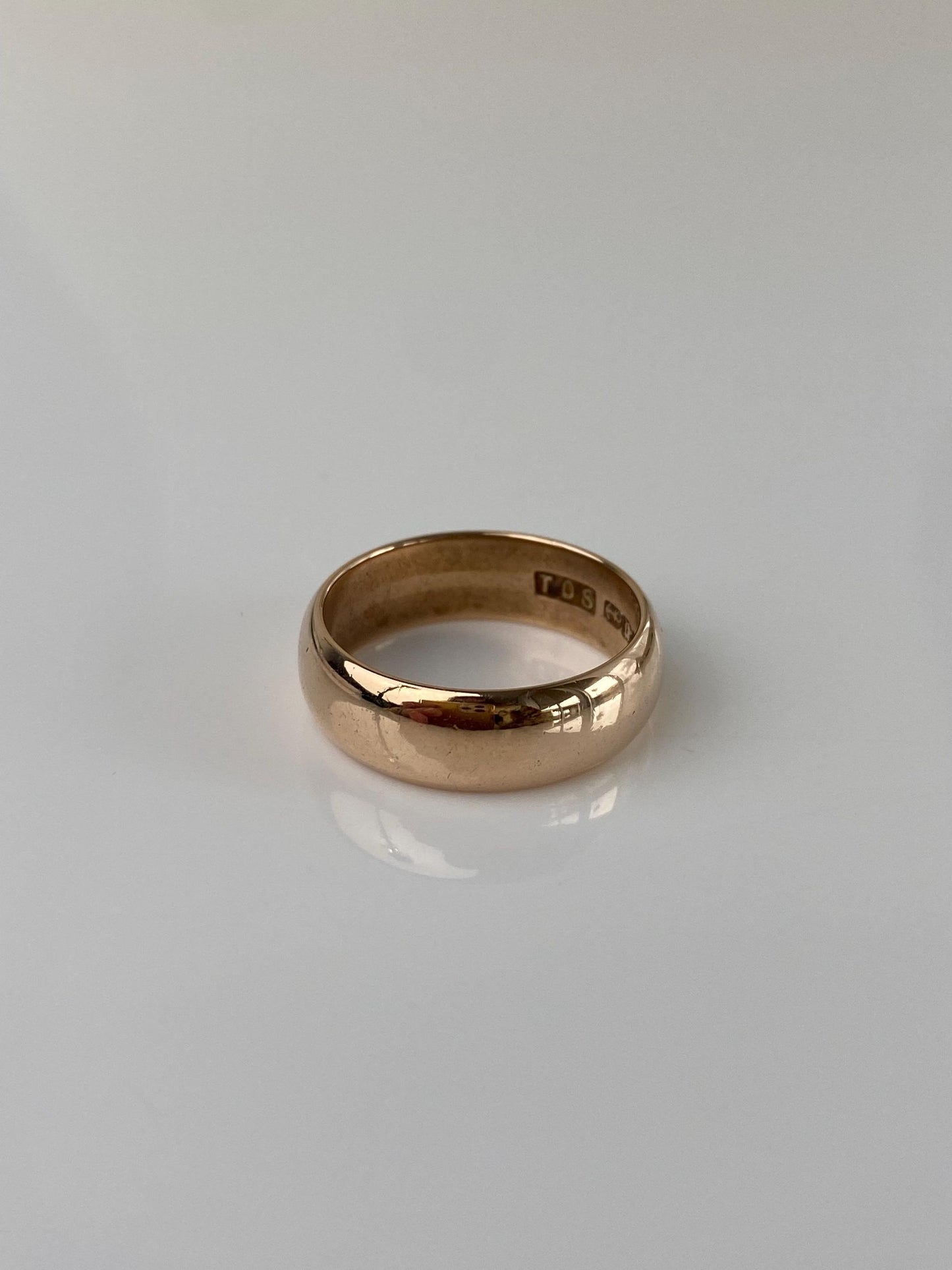 Vintage Solid 10k Rosey Gold Ring Band - Size 7.75