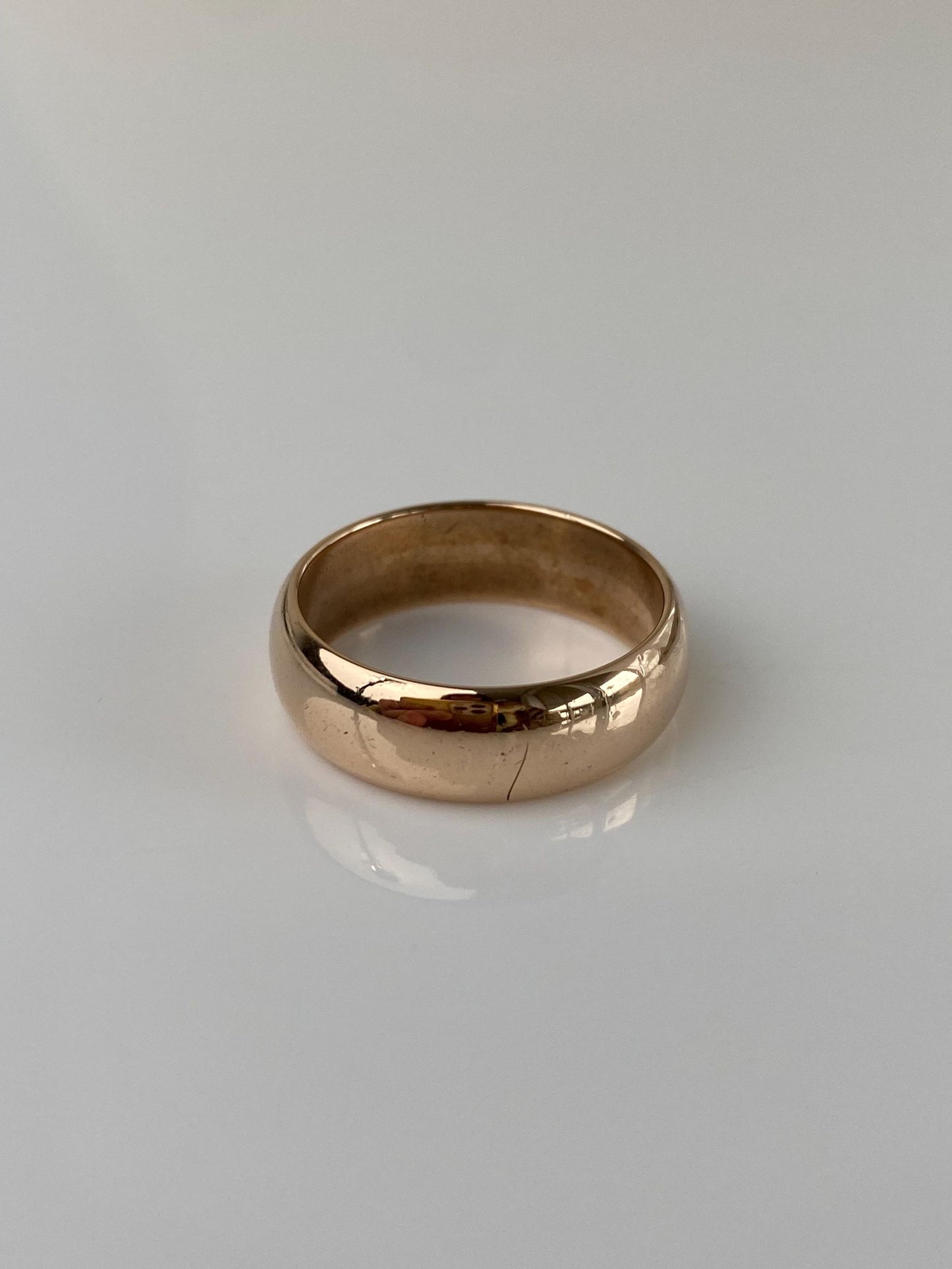 Vintage Solid 10k Rosey Gold Ring Band - Size 7.75