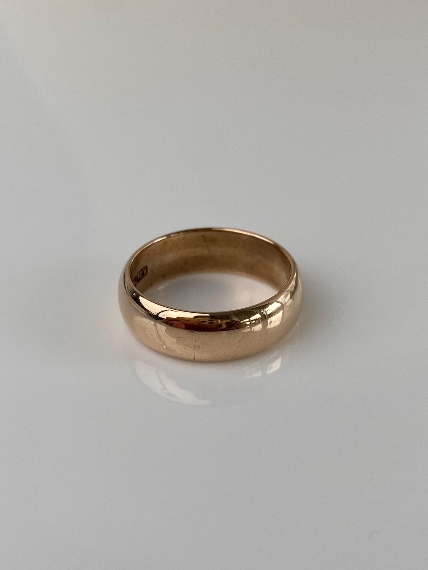 Vintage Solid 10k Rosey Gold Ring Band - Size 7.75