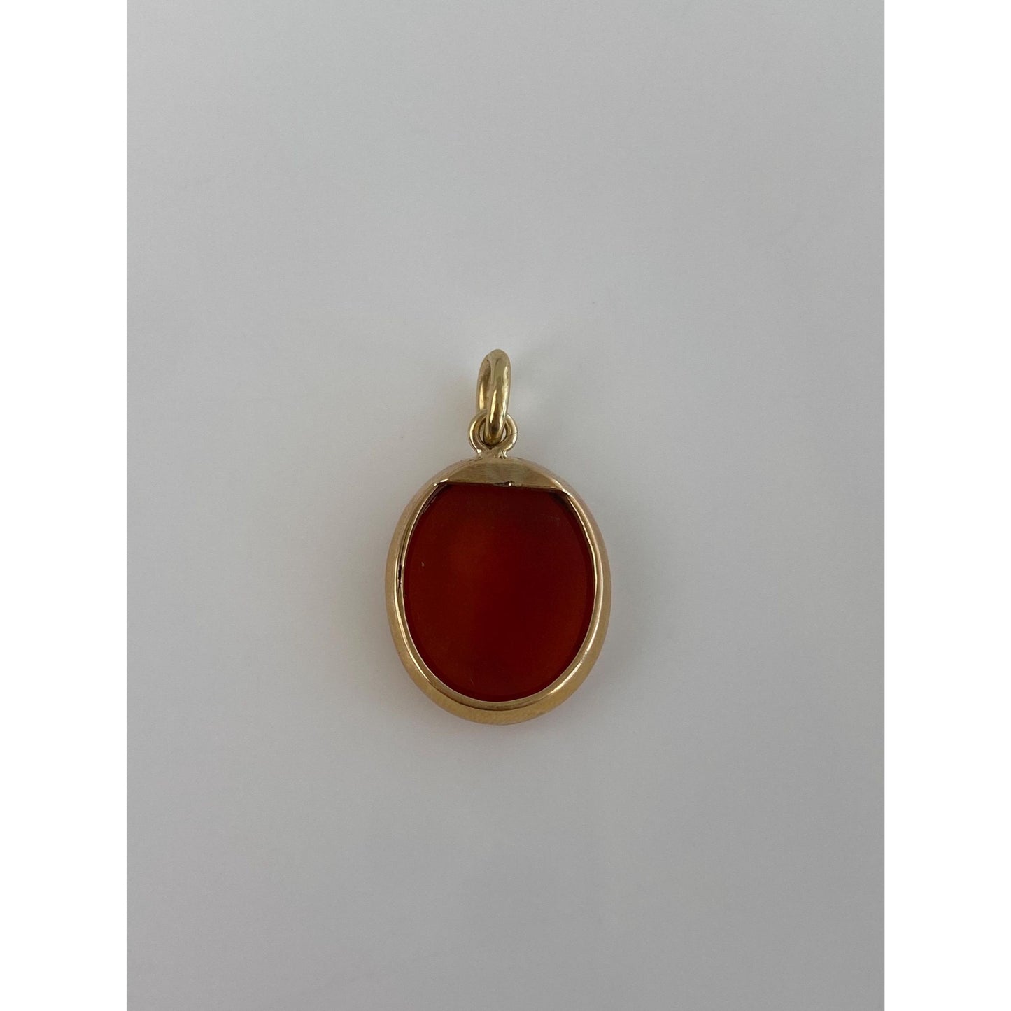 Vintage Solid 18k Yellow Gold Carnelian Cameo Itaglio Charm