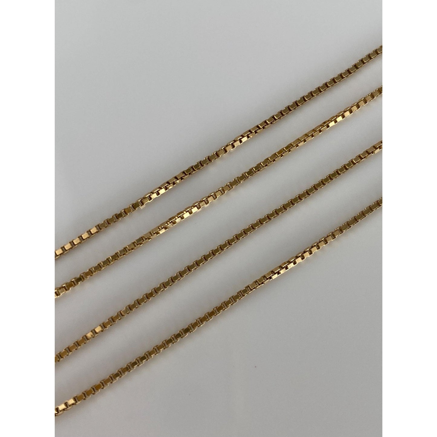 Vintage Solid 14k Yellow Gold Box Chain Necklace - 16.25 inches