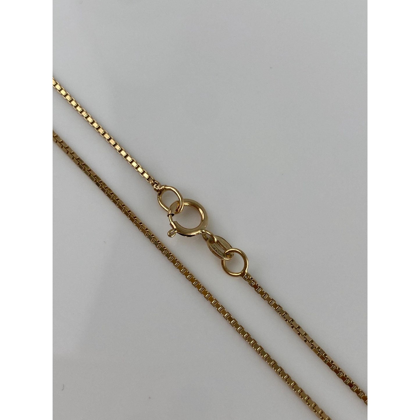 Vintage Solid 14k Yellow Gold Box Chain Necklace - 16.25 inches
