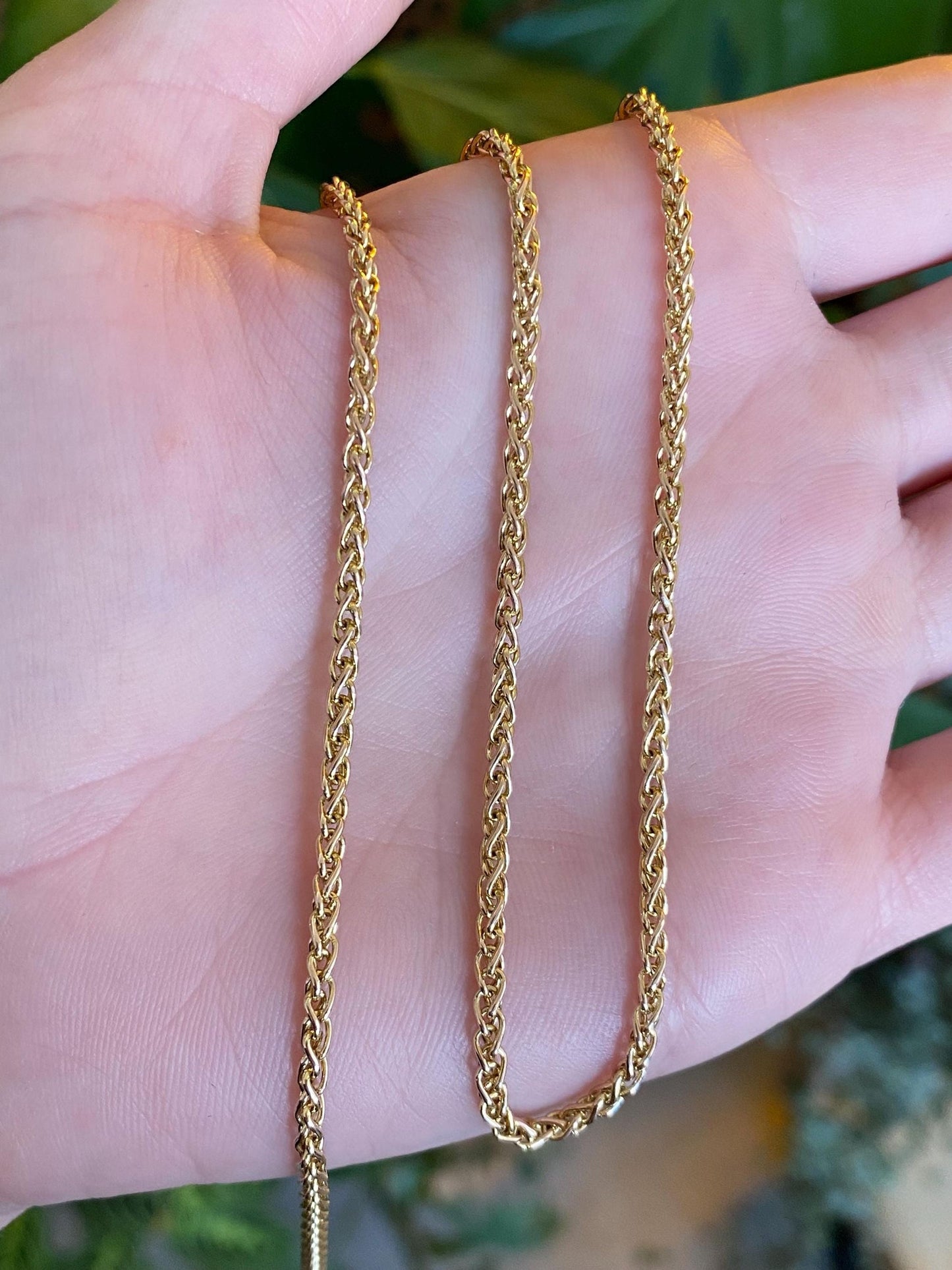 Vintage 10k Yellow Gold Wheat Chain Necklace - 18 inches