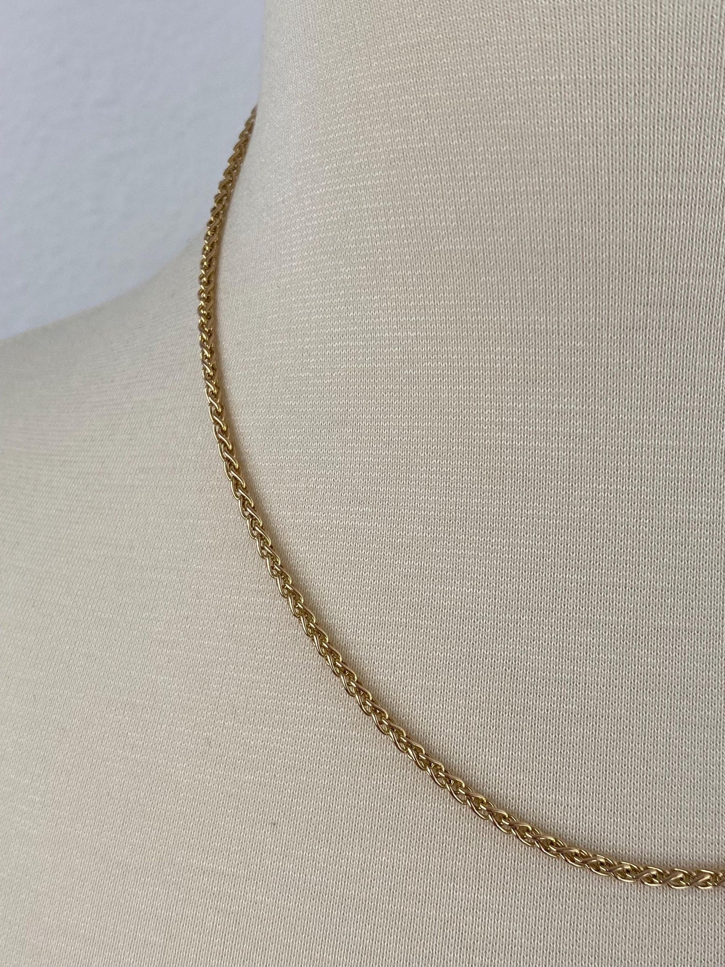 Vintage 10k Yellow Gold Wheat Chain Necklace - 18 inches