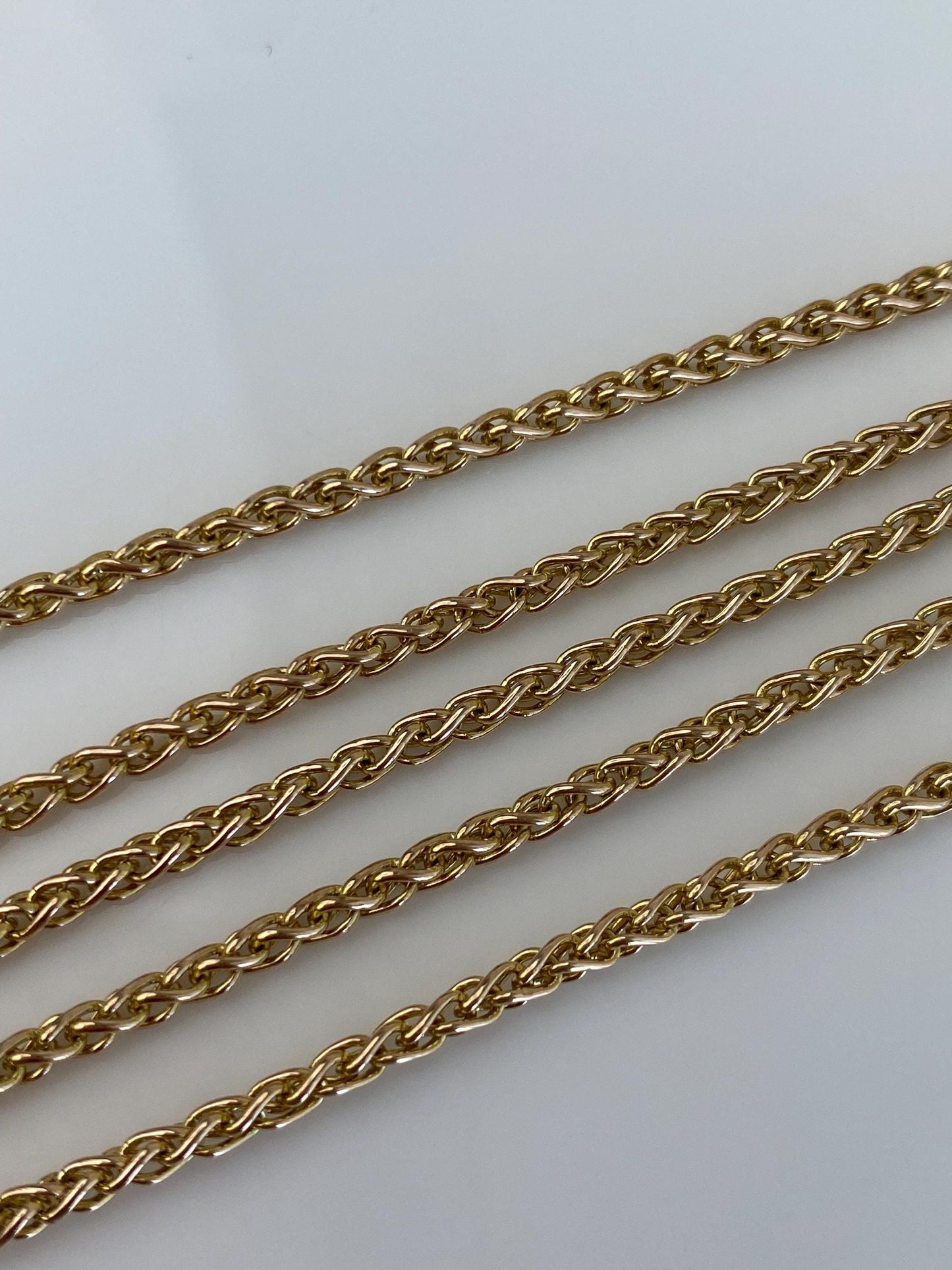 Vintage 10k Yellow Gold Wheat Chain Necklace - 18 inches