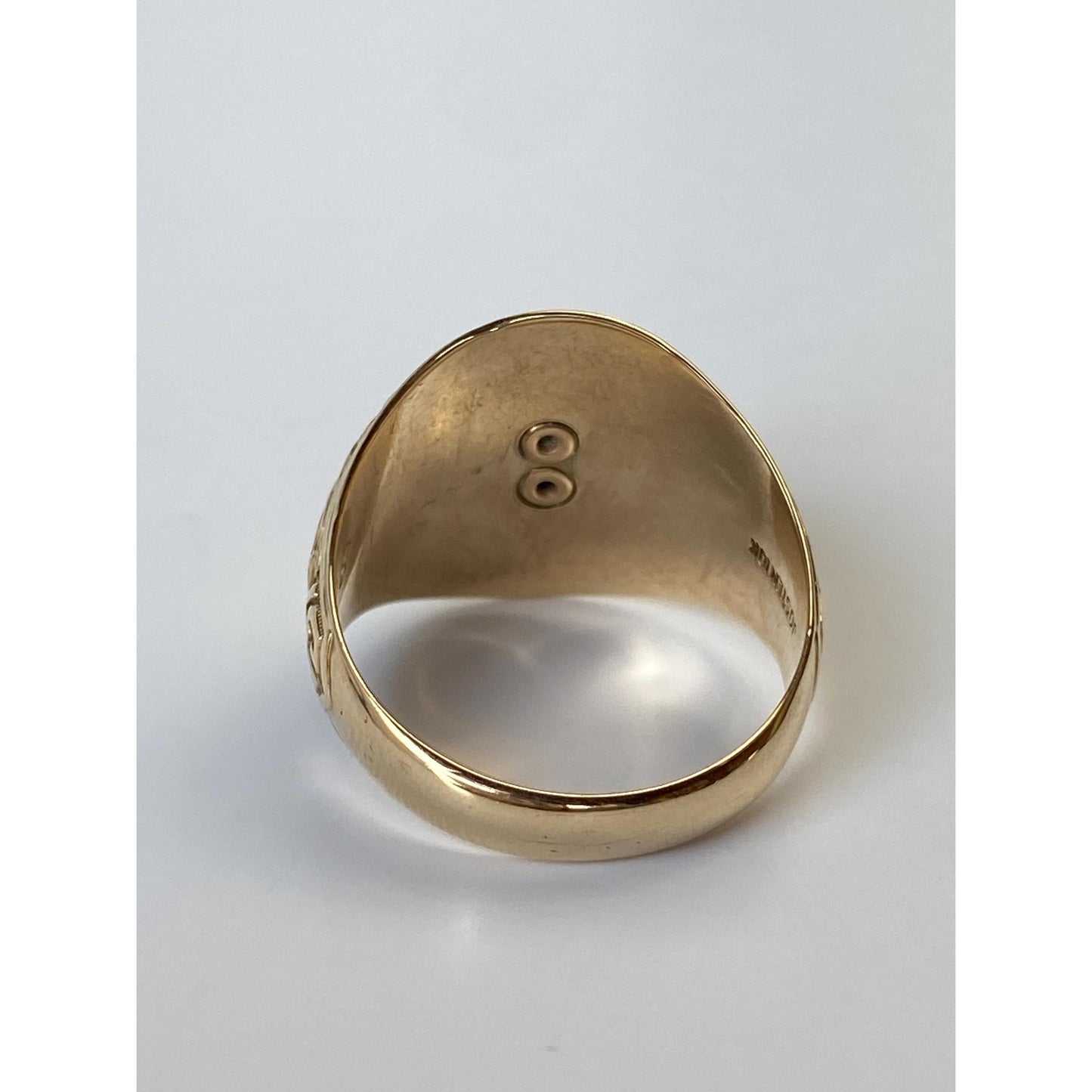 Vintage Solid 10k Yellow Gold 'James Wood H.S.' 1955 Class Ring - Size 7.75