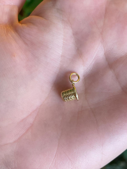 Vintage Solid 9k Yellow Gold Tiny Thimble Charm