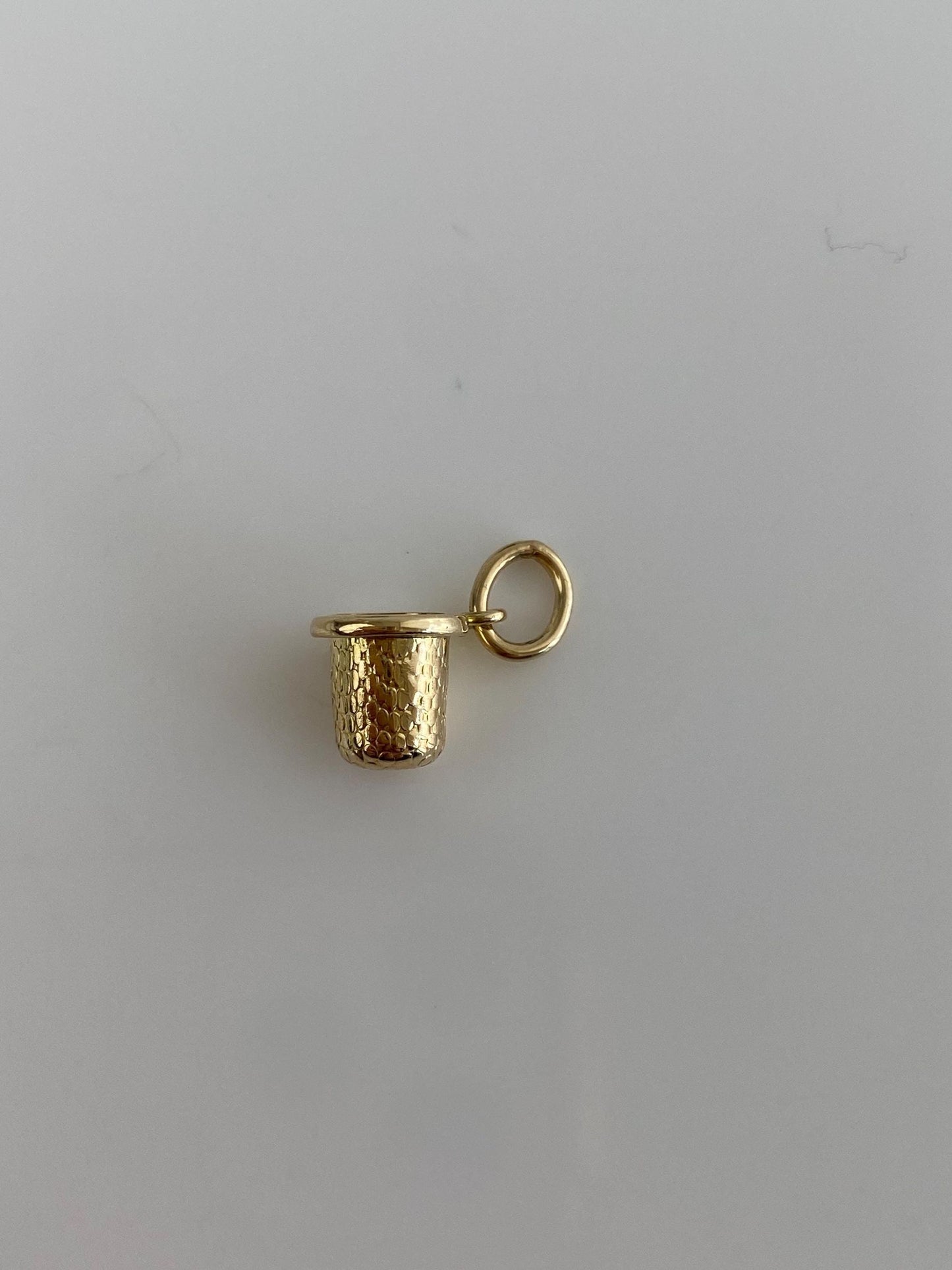 Vintage Solid 9k Yellow Gold Tiny Thimble Charm