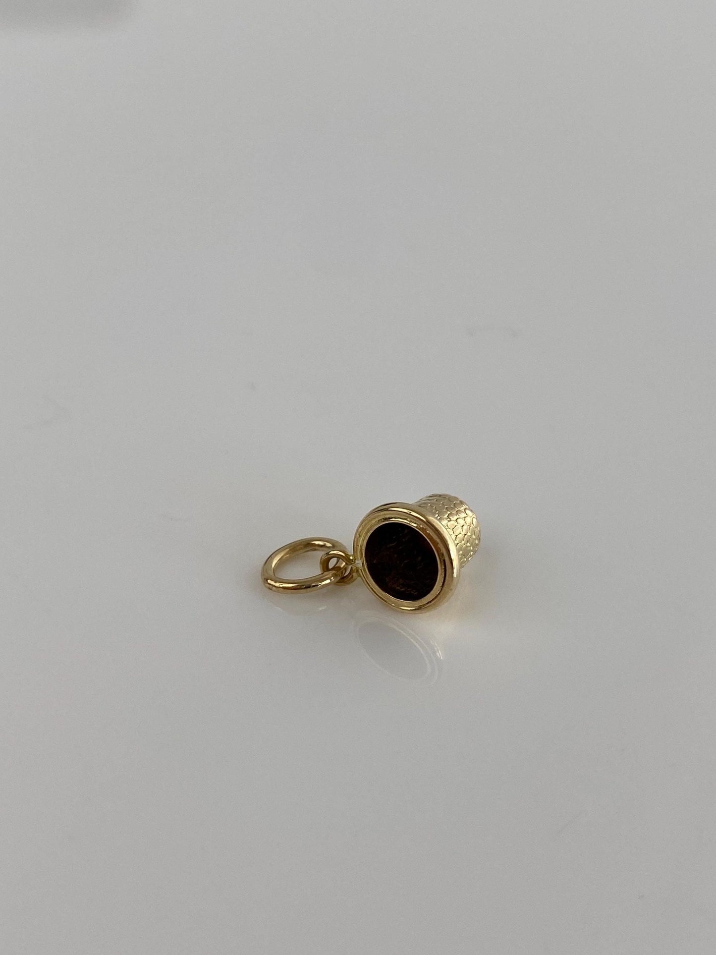 Vintage Solid 9k Yellow Gold Tiny Thimble Charm
