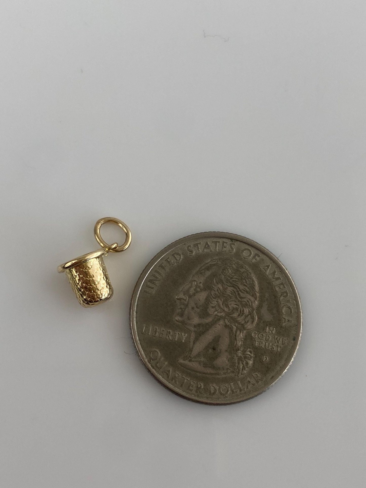 Vintage Solid 9k Yellow Gold Tiny Thimble Charm