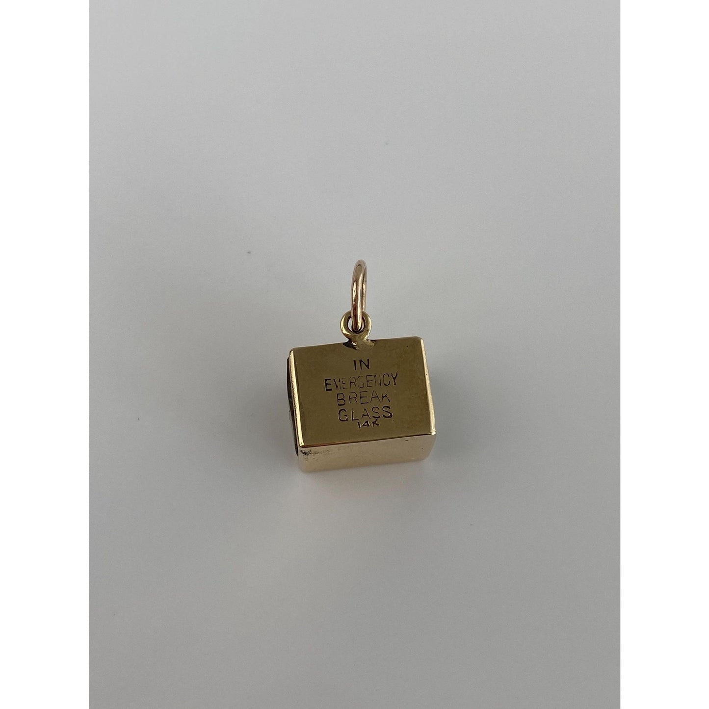 Vintage 14k Yellow Gold Money Box in Emergency Break Glass Charm