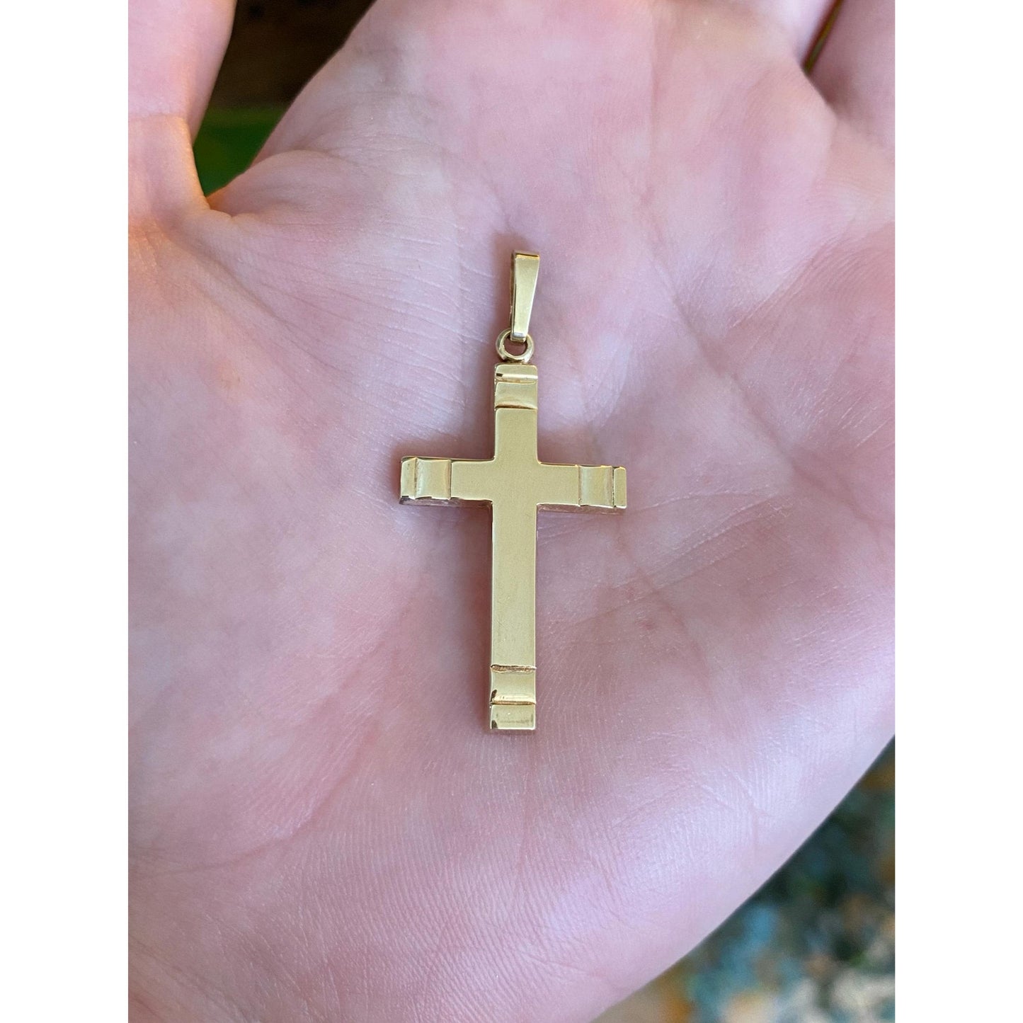 Vintage 14k Yellow Gold Cross Charm