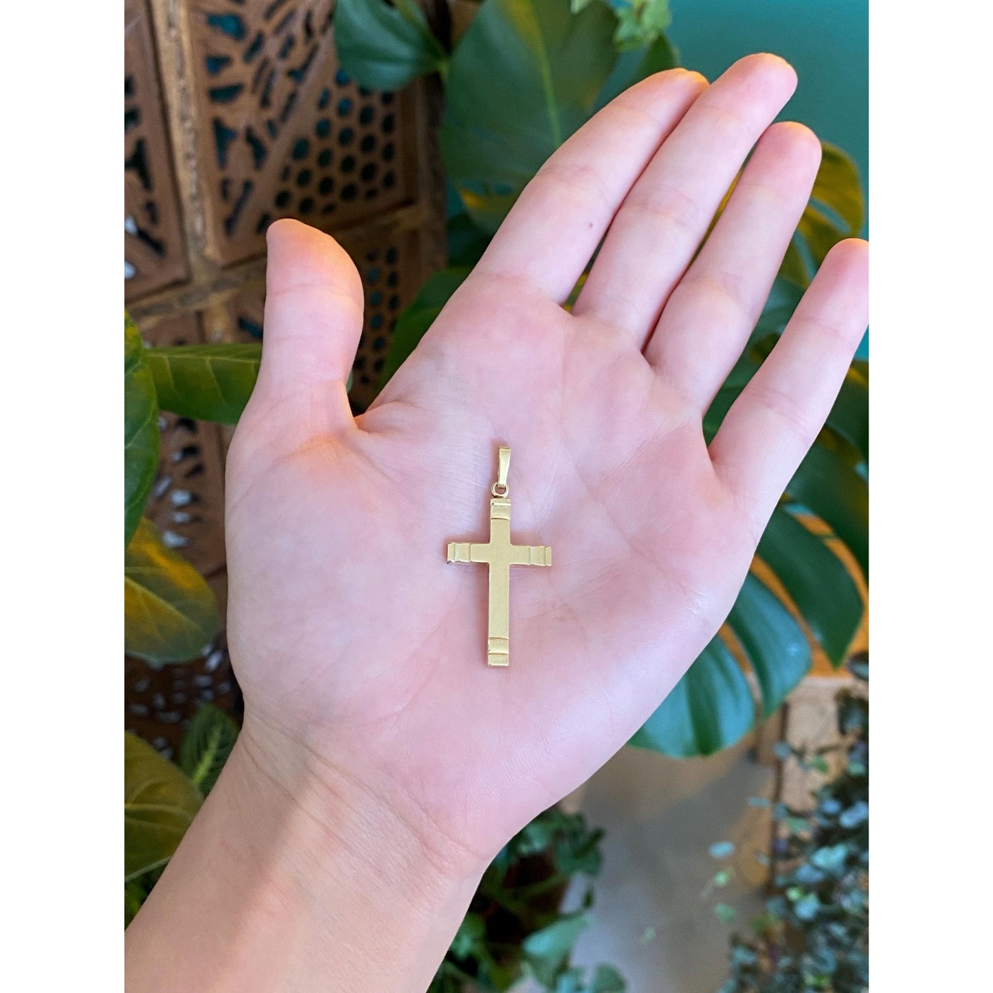 Vintage 14k Yellow Gold Cross Charm